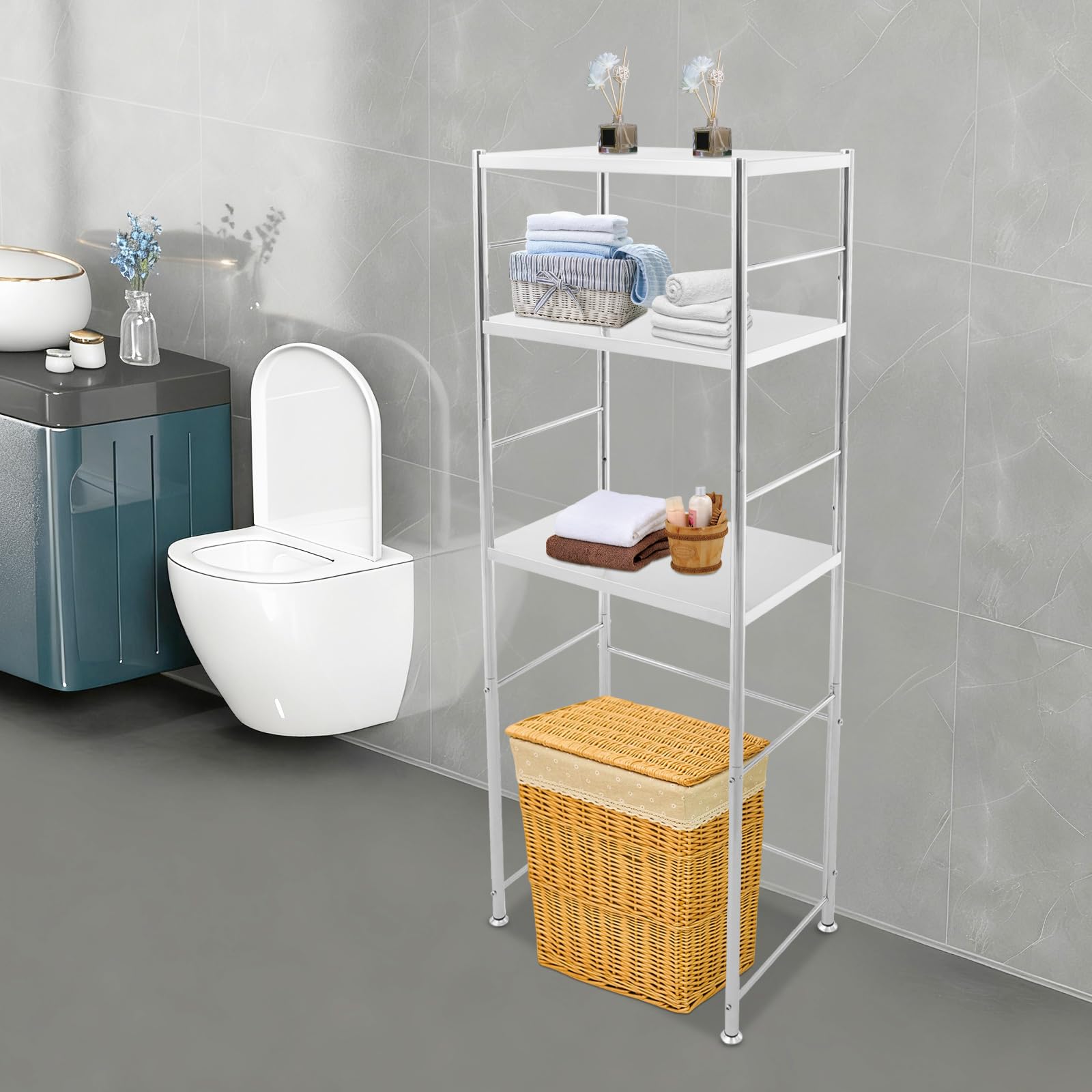 Scaffale in acciaio inox, 3 ripiani, ripiani regolabili in altezza e ampio spazio per cucina, bagno, garage o cantina, 60 x 40 x 168 cm
