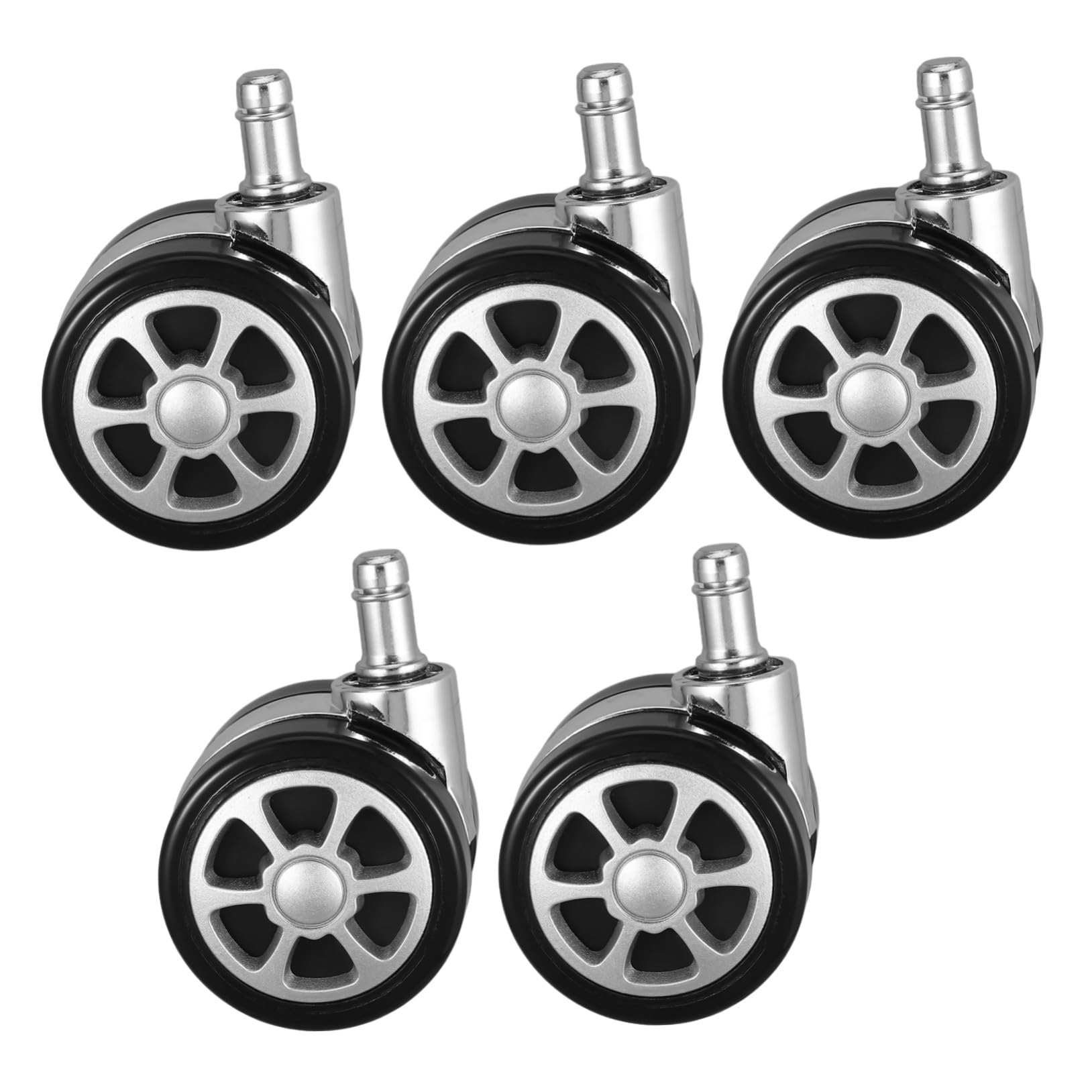 Ruedas Giratorias de Repuesto para Silla de Oficina Protección de Suelo y Material Pvc Resistente, Pack de 5 Unidades para Muebles de Oficina