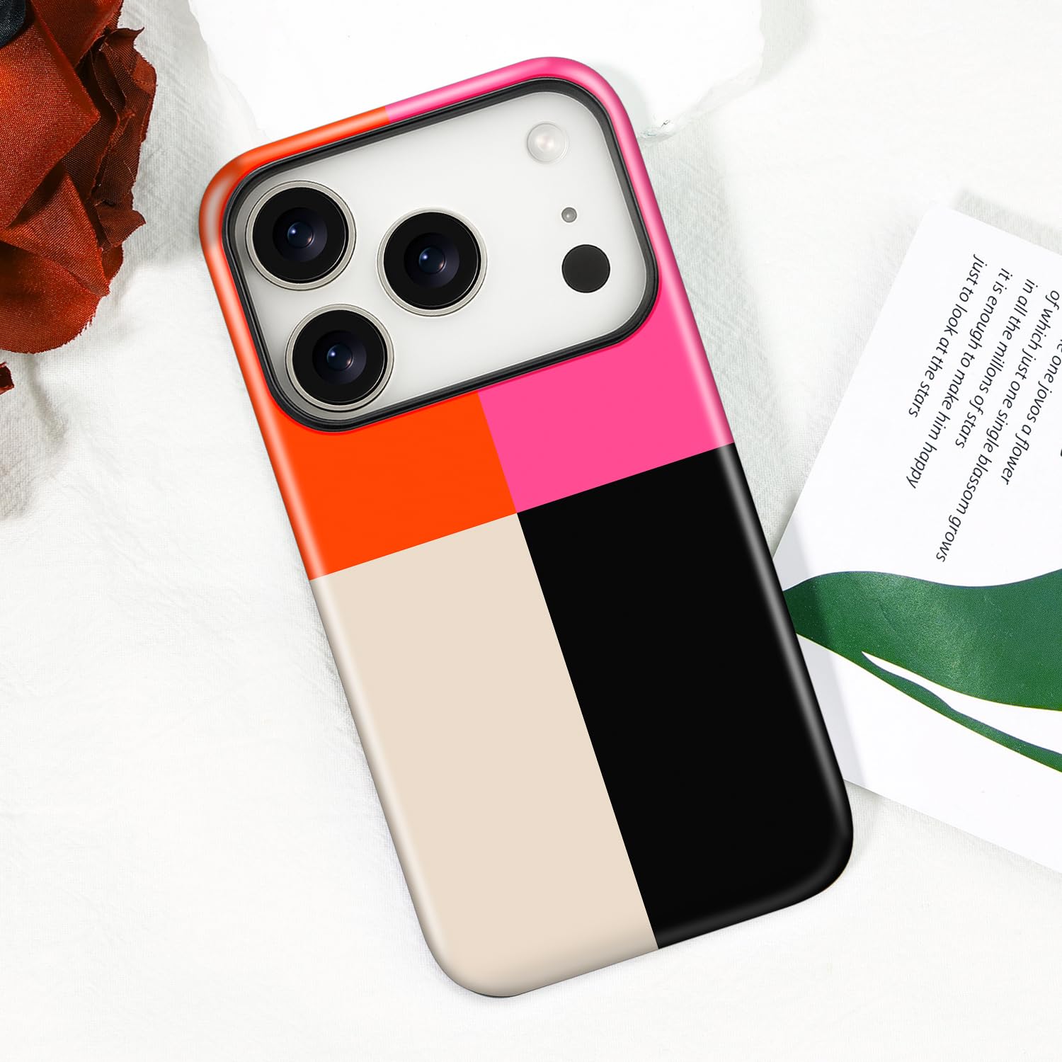 Funda magnética para iPhone 17 Pro, bonita funda protectora de cuatro rayas cuadradas, a prueba de golpes, TPU delgada y policarbonato duro, compatible con MagSafe, diseñada para mujeres y