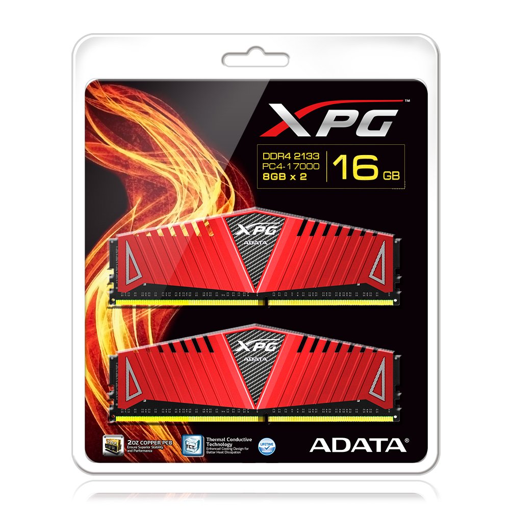 ADATA XPG Z1 DDR4 2133 MHz (PC4 17000) 16 GB (8 GBx2) módulos de ADATA XPG Z1 DDR4 2133 MHz (PC4 17000) 16 GB (8 GBx2) módulos de