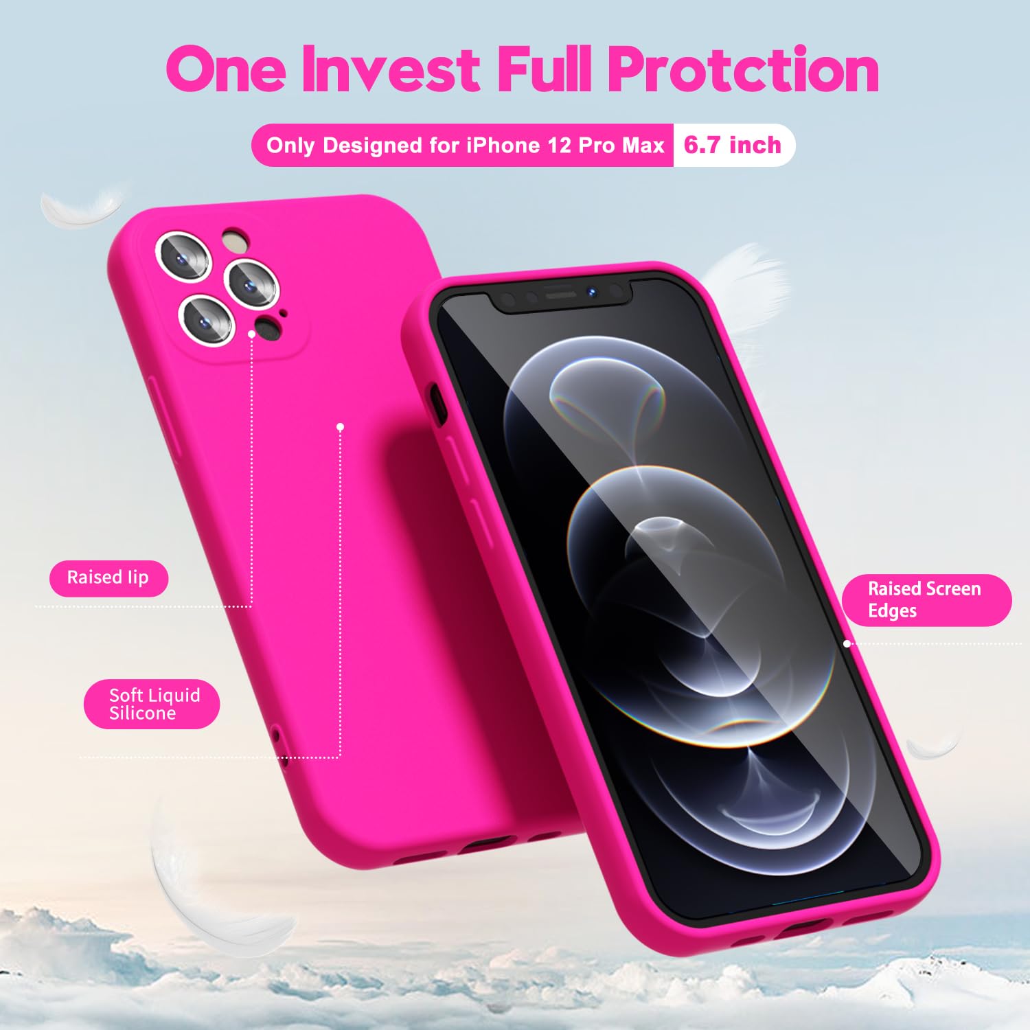 oakxco for iPhone 17 Pro Max Phone Case Liquid Silicone, Cute Thin Slim Grip Soft Rubber Gel for Women Men, Smooth Matte TPU Plain Solid Color Girly Simple Case with Camera Cover, Light Pink — view 1162