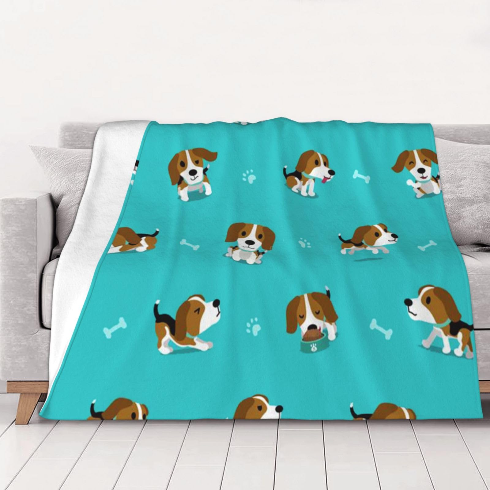 Couverture beagle dessin animé cadeau chaleureux flanelle pour homme et femme