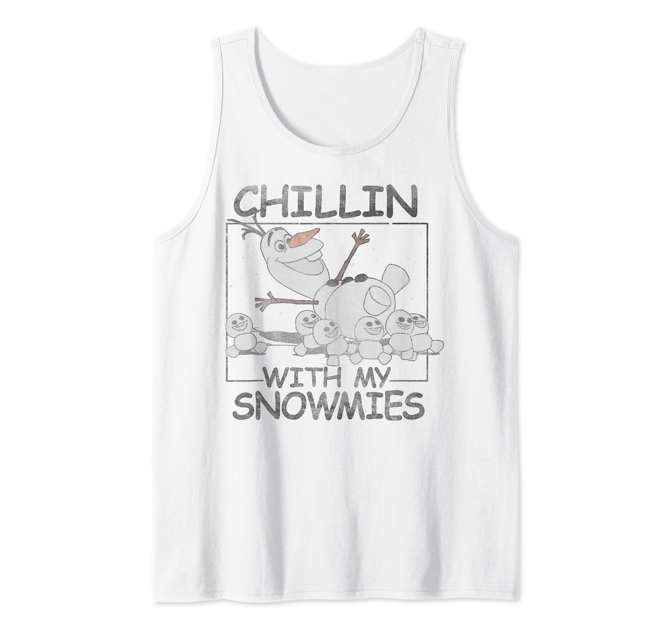 Disney Frozen Olaf Chillin With My Snowmies Portrait Tank Top, White