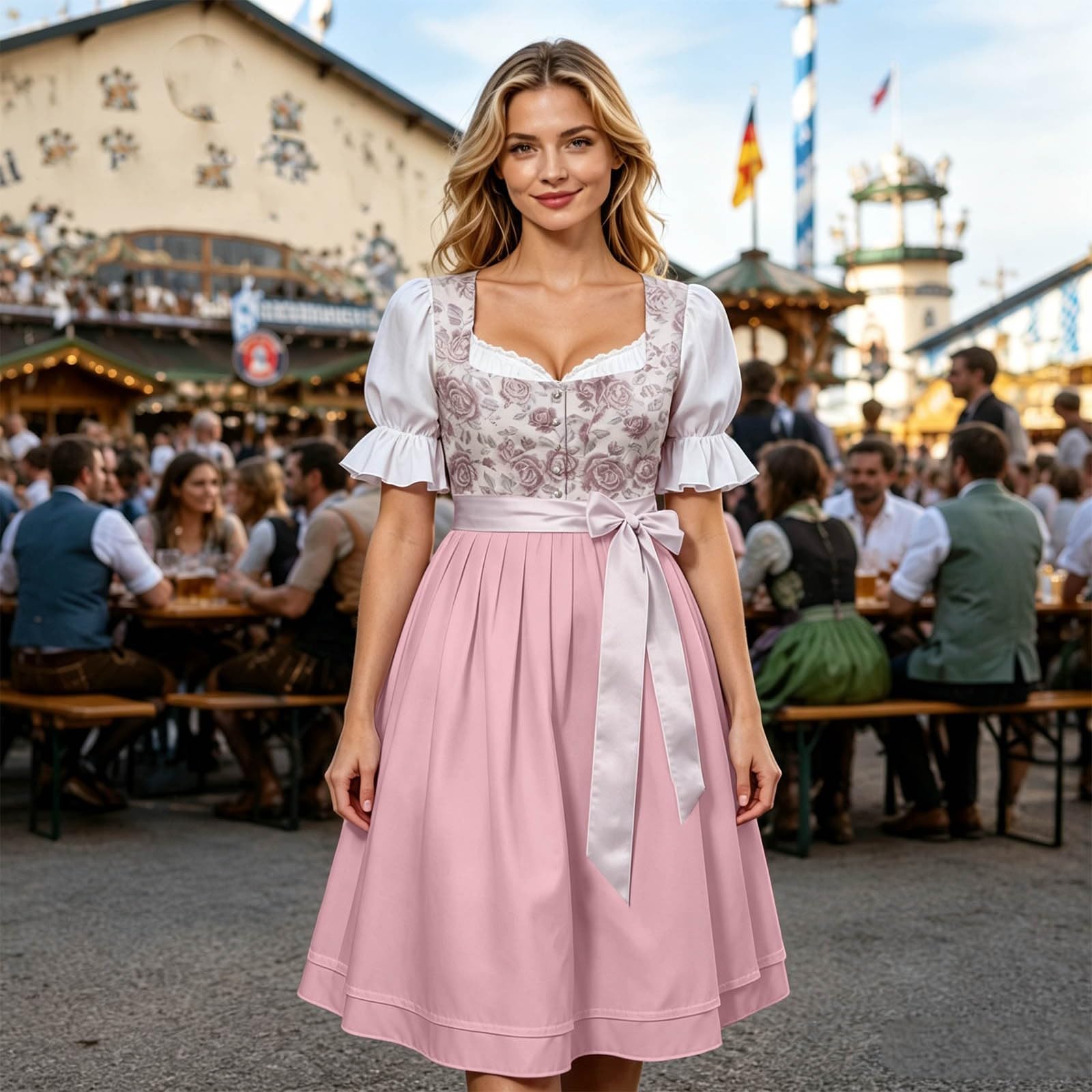 Generisch 2026 Oktoberfestkleid Damen Elegantes Cosplay- für Festivals Veranstaltungen Themenpartys Klassisches Design im Stil der Barockzeit für den täglichen Gebrauch feierliche Anlässe historische