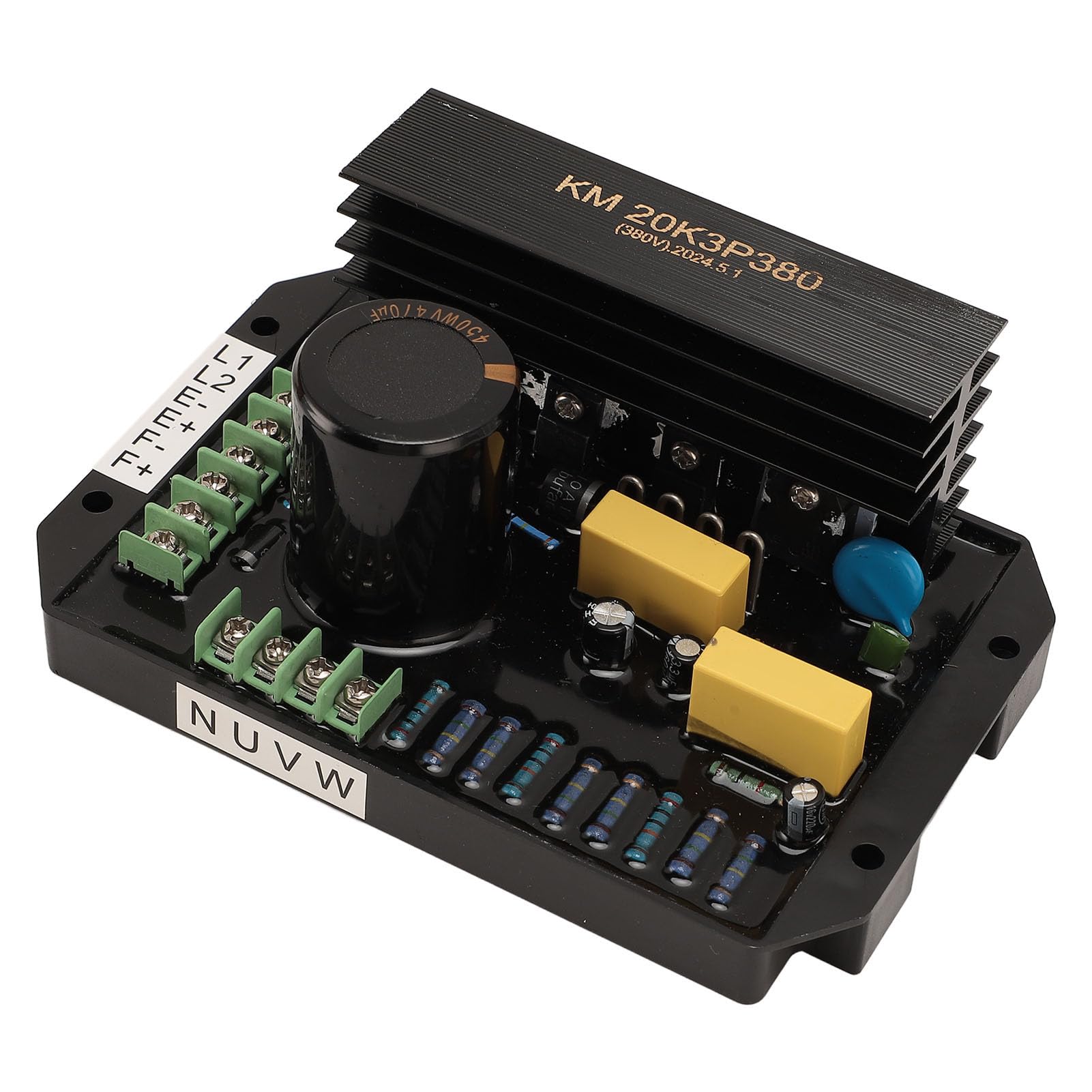 Regulador de Voltaje del Generador de Gasolina Estabilizador de Voltaje Estable y Eficiente para Generador de Gasolina ABS Hierro Aluminio 380V, para Varios Dispositivos Electrónicos