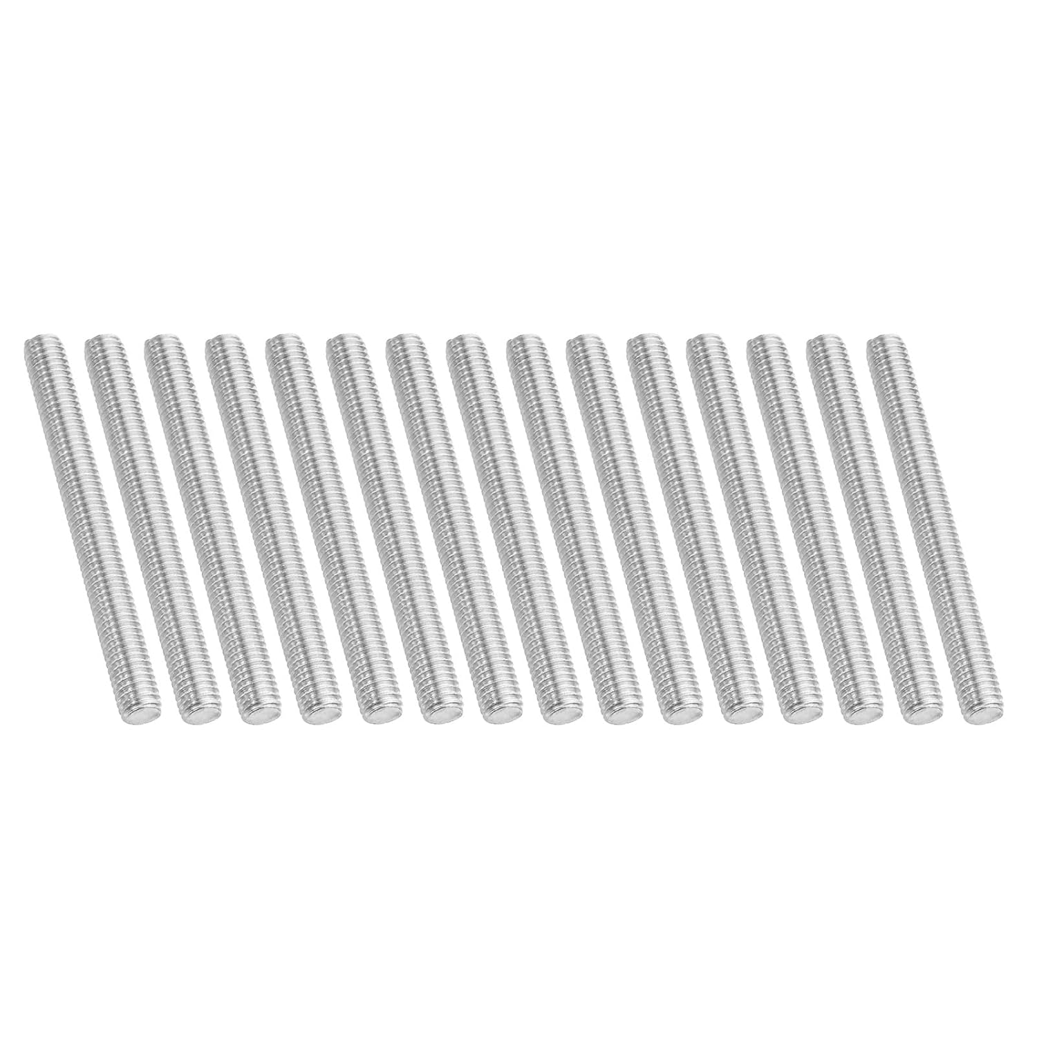 PATIKIL 3/8"-16 UNC 304 Stainless Steel Fully Threaded Rod, 15Pcs x 3.9" Long, Silver Tone, Glossy Finish