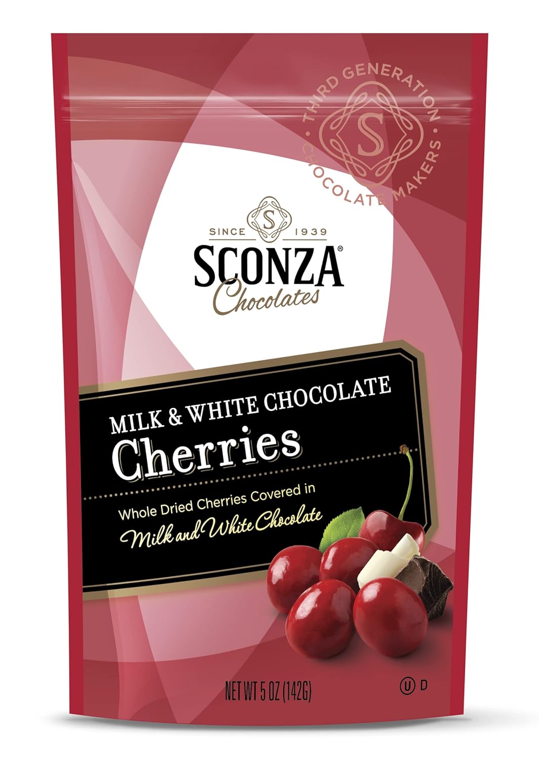Sconza Candy Fan Favorite Mix Pack 3 Pack | Lemoncello Almonds Pack of 1 (5oz), Milk & White Chocolate Cherries Pack of 1 (4.5oz), Chocolate Toffee Almonds Pack of 1 (5oz)