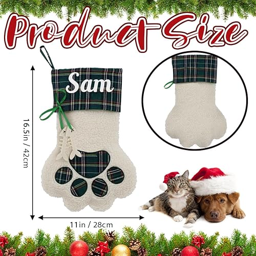 Miniatura 2 de Dipopizt Medias de Navidad personalizadas con nombre, regalos de decoración de Navidad para la familia, niños, Papá Noel, vacaciones, medias de