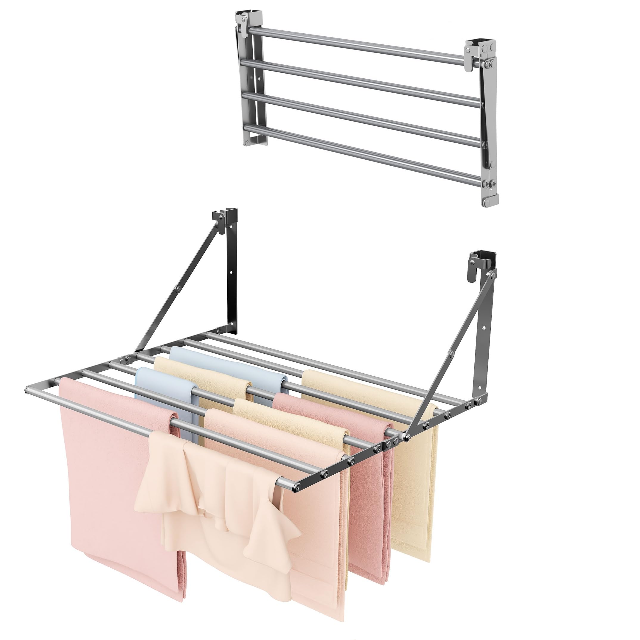 Innotic Tendederos de Pared Plegables de Exterior o Interior, Ahorro de Espacio tendederos Plegables Aluminio Impermeable Estable tenderetes de Ropa de baño Balcon