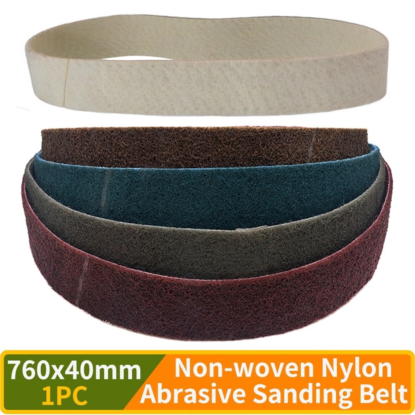 Carta Abrasiva Nastro abrasivo abrasivo in nylon non tessuto 1PC 760x40mm for lucidatura di metalli in acciaio inossidabile, feltro for lucidatura a specchio(1PC 400 Grit-a)