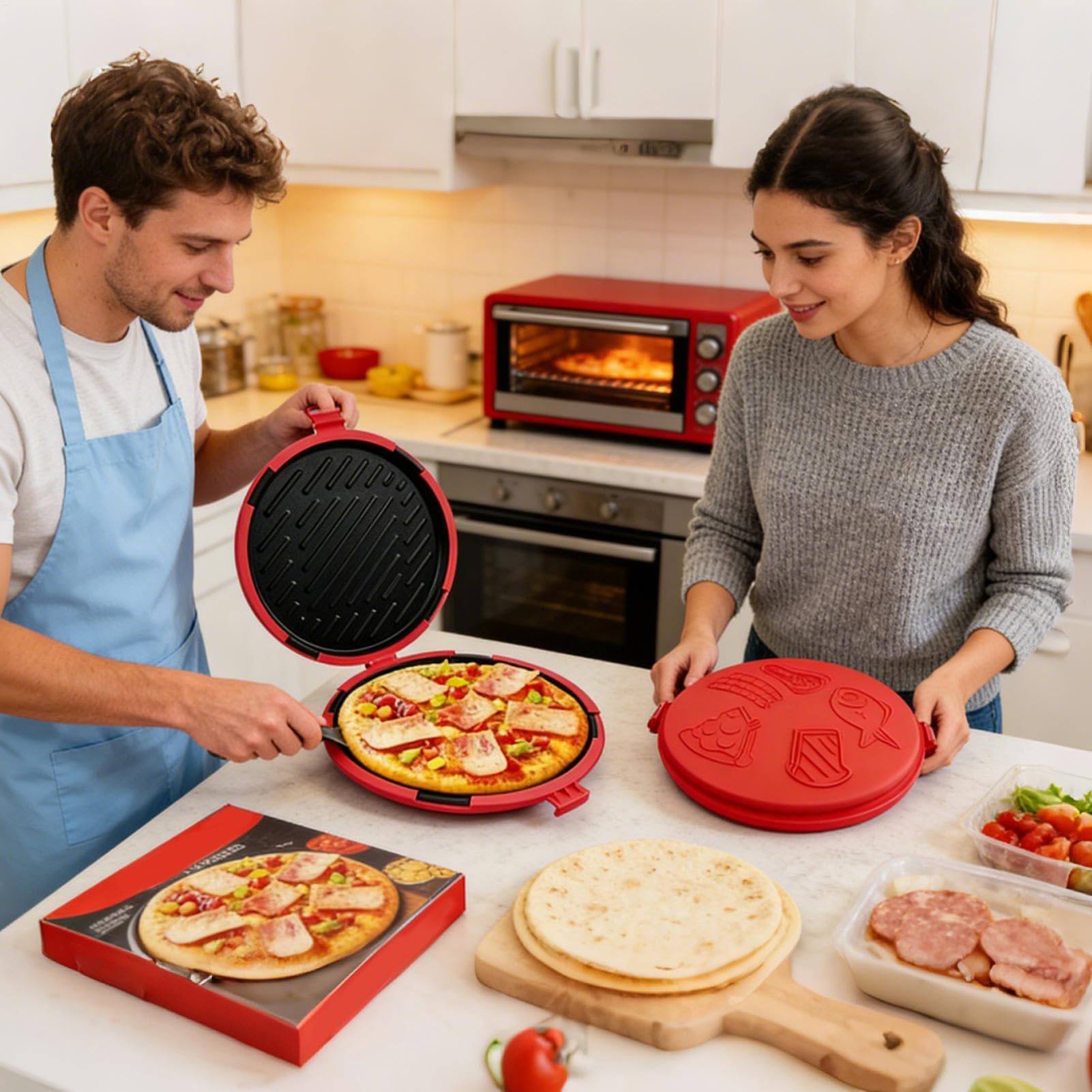 Bandeja para hornear sándwiches en microondas Plancha de calentamiento | Sándwichera para Microondas Para cocina, escuela, residencia, pizza, panqueques, desayuno