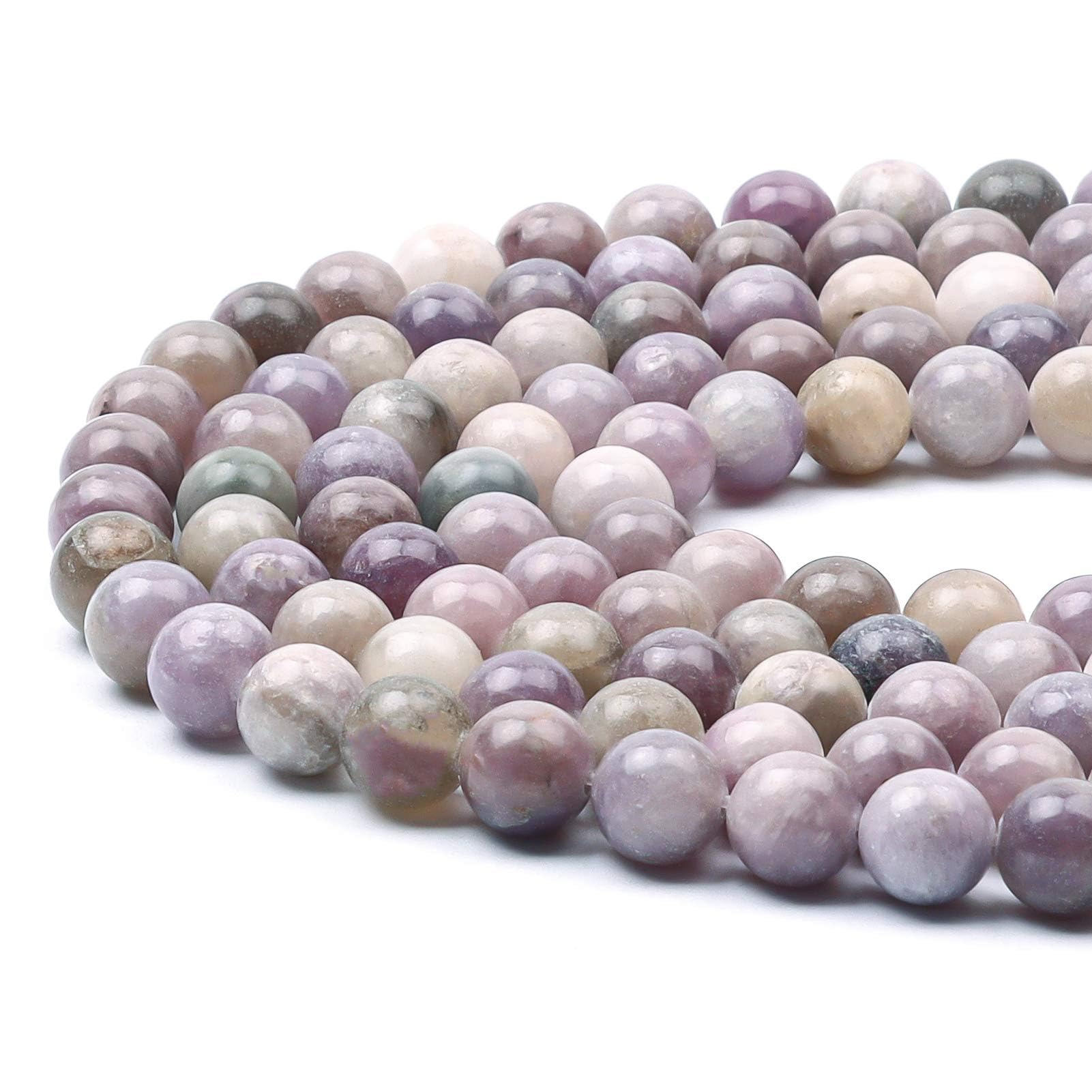 8mm Round Lilac Gemstone Beads