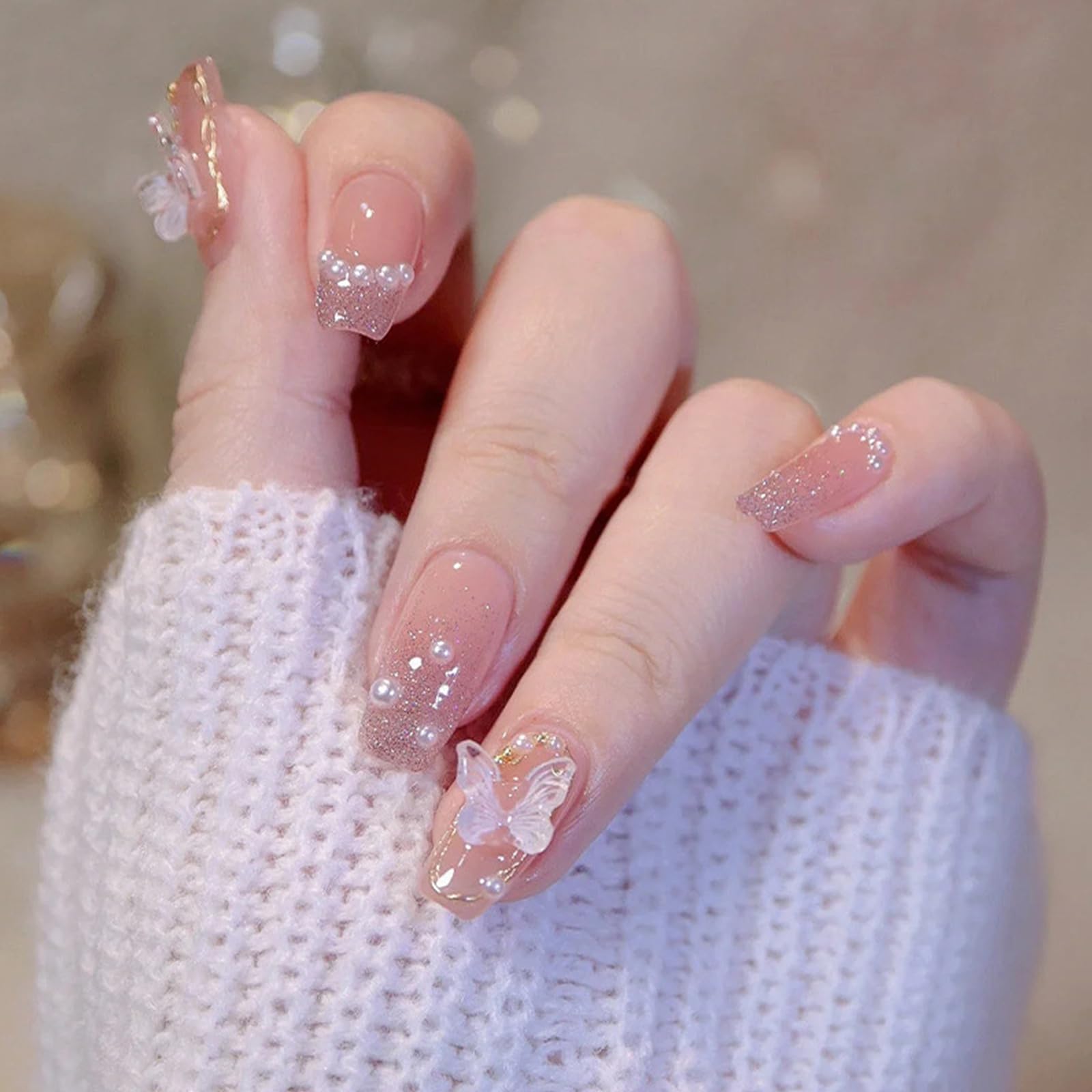 Amazon | HanaHaul ネイルチップ 夏 ネイル ネイルチップショート 24枚  