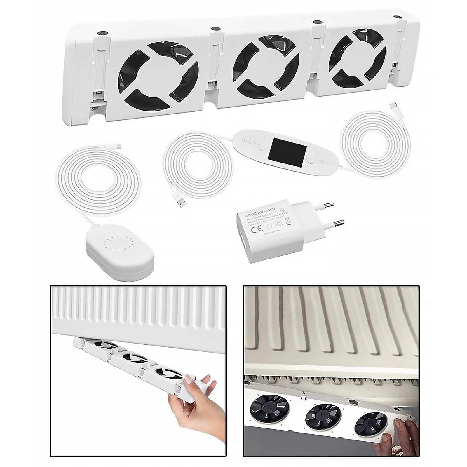 Ventilatore per Radiatore, Intelligente Ventilatore per Termosifone, Ventole per Termosifoni Mono-set, per Radiatori L'Efficienza del Riscaldamento e Risparmiare Energia