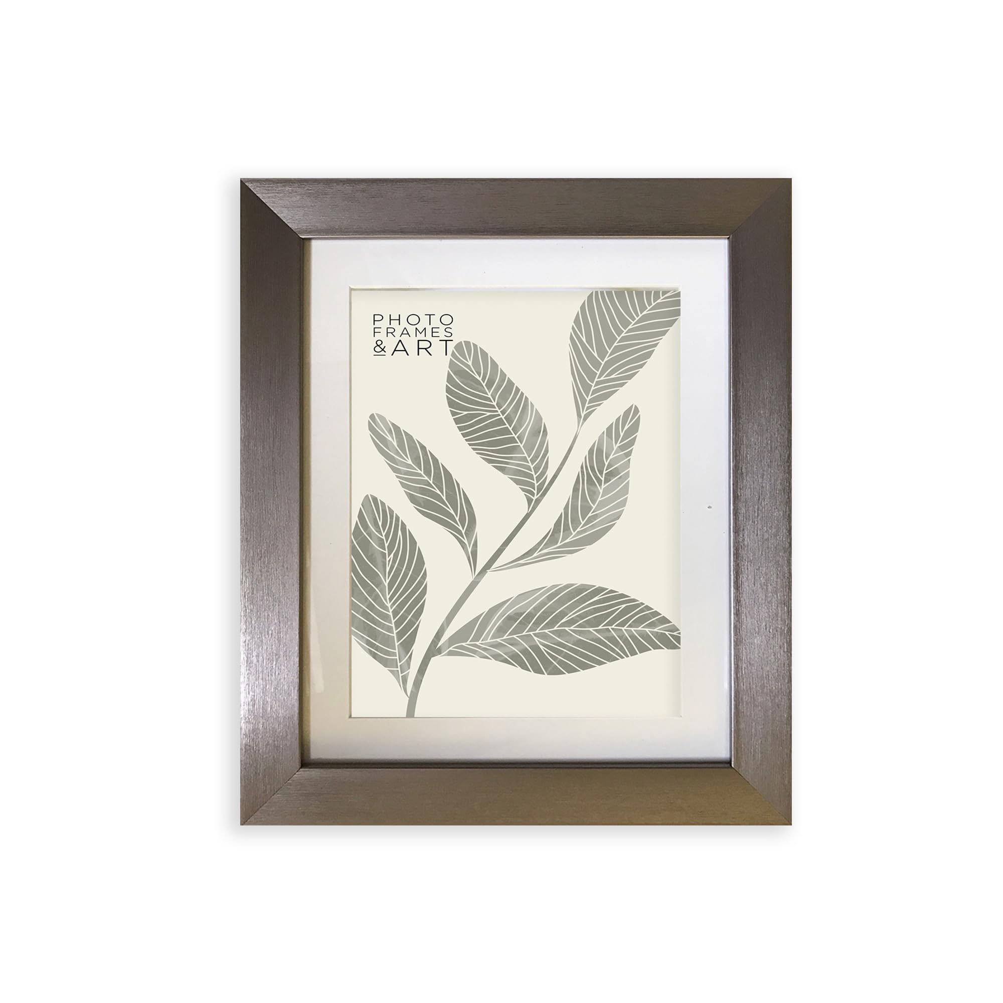 pf+a REAL GLASS 10x8 Silver With Bronze Tint Picture Frame - 10x8 For 8x6 inch Photo Frame With Mount