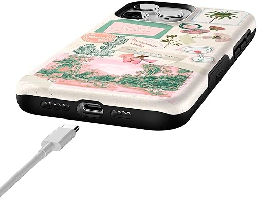 Vista 1070 de Casely Funda para iPhone 15 Pro Jardín Secreto Flores mixtas Funda atrevida Compatible con MagSafe y botón de acción Jardín Secreto Floral
