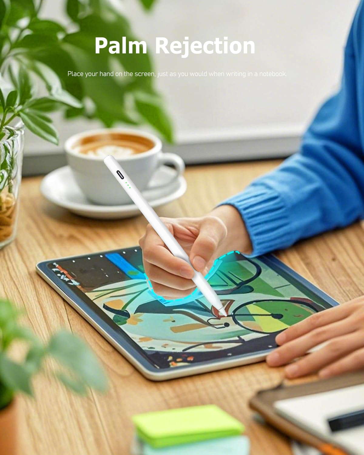 Stylus Pen for iPad (2018-2025) - 13 Minutes Fast Charging, Palm Rejection,Tilt Sensitivity, Compatible Apple iPad 11 A16/10/9/8/7/6th Gen, Pro 12.9/11/13 Inch M4, Air 3/4/5/M2/M3, Mini 5/6/7 — view 3
