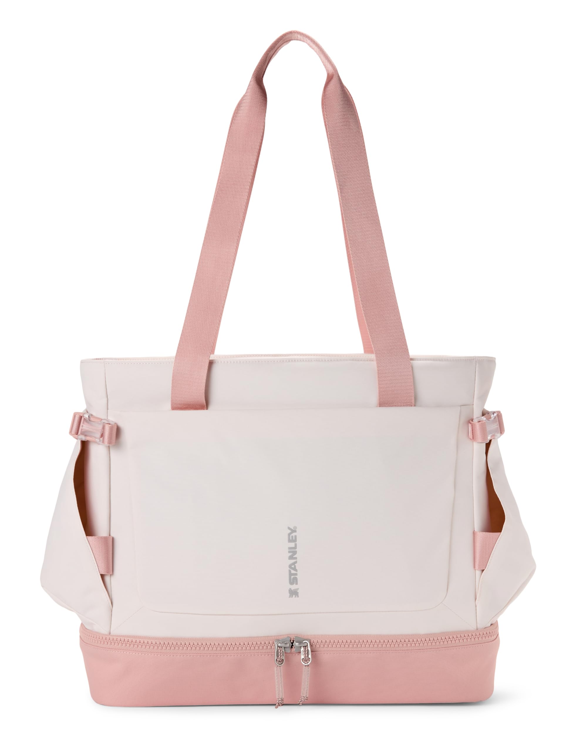 STANLEY Vitalize Tote| Gym, Work & Travel Bag with Laptop Sleeve | Expandable Bottom Compartment | Tumbler & Water Bottle Pockets | Durable Recycled Fabric | Rose Quartz Rose Quartz Tote