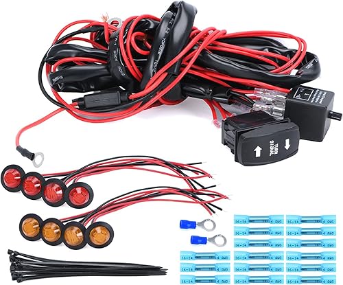 Kit de señal de giro UTV ATV Street Legal Kit con interruptor basculante de señal de giro compatible con Polaris RZR Ranger Turbo Can-am, por lado