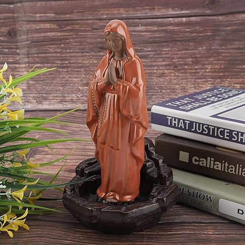 Miniatura 7 de Soporte de incienso de cerámica, conos de incienso, reflujo, humo, Jesús, virgen, incienso, soporte con 10 palitos de conos, decoración del hogar,