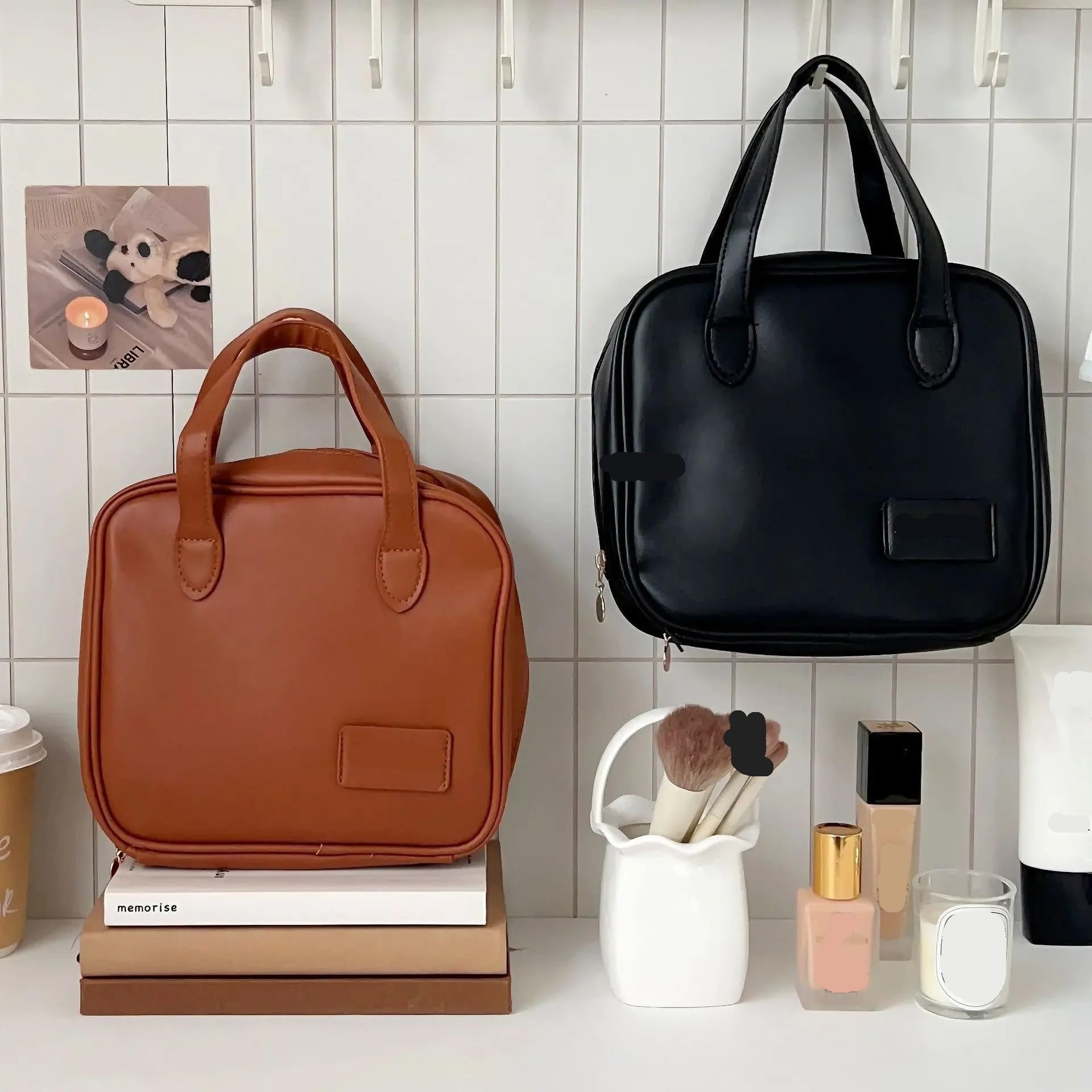 1 Uds Bolsa de Maquillaje, Neceser Viaje portátil Gran Capacidad, Almacenamiento cosméticos, Bolso Impermeable para Viajar(White)