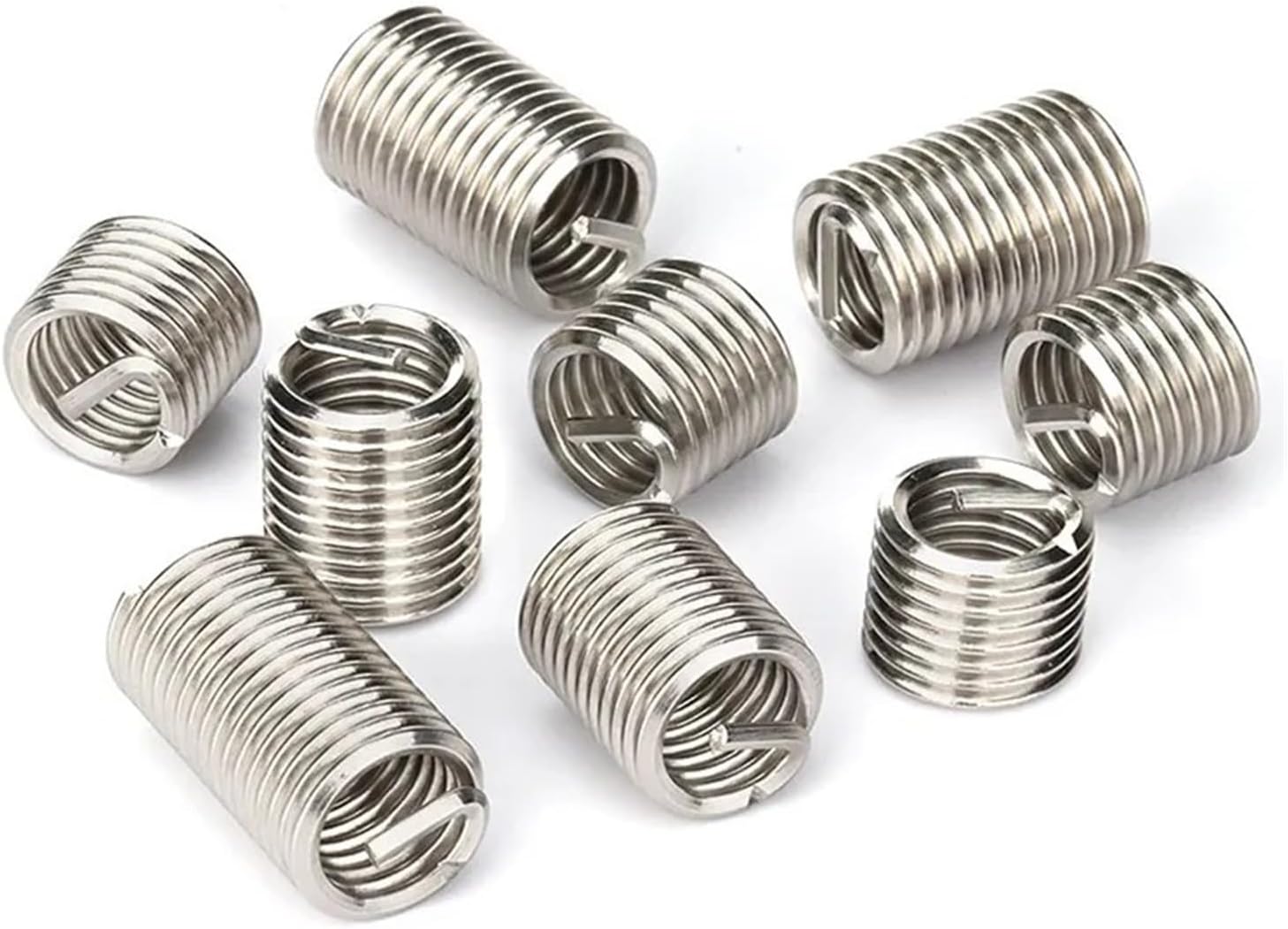 10/50/100pcs M2M3M6M8M10 Thread Insert 304Stainless Steel Wire Screw Sleeve Screw Bushing Wire Thread Repair Inserts