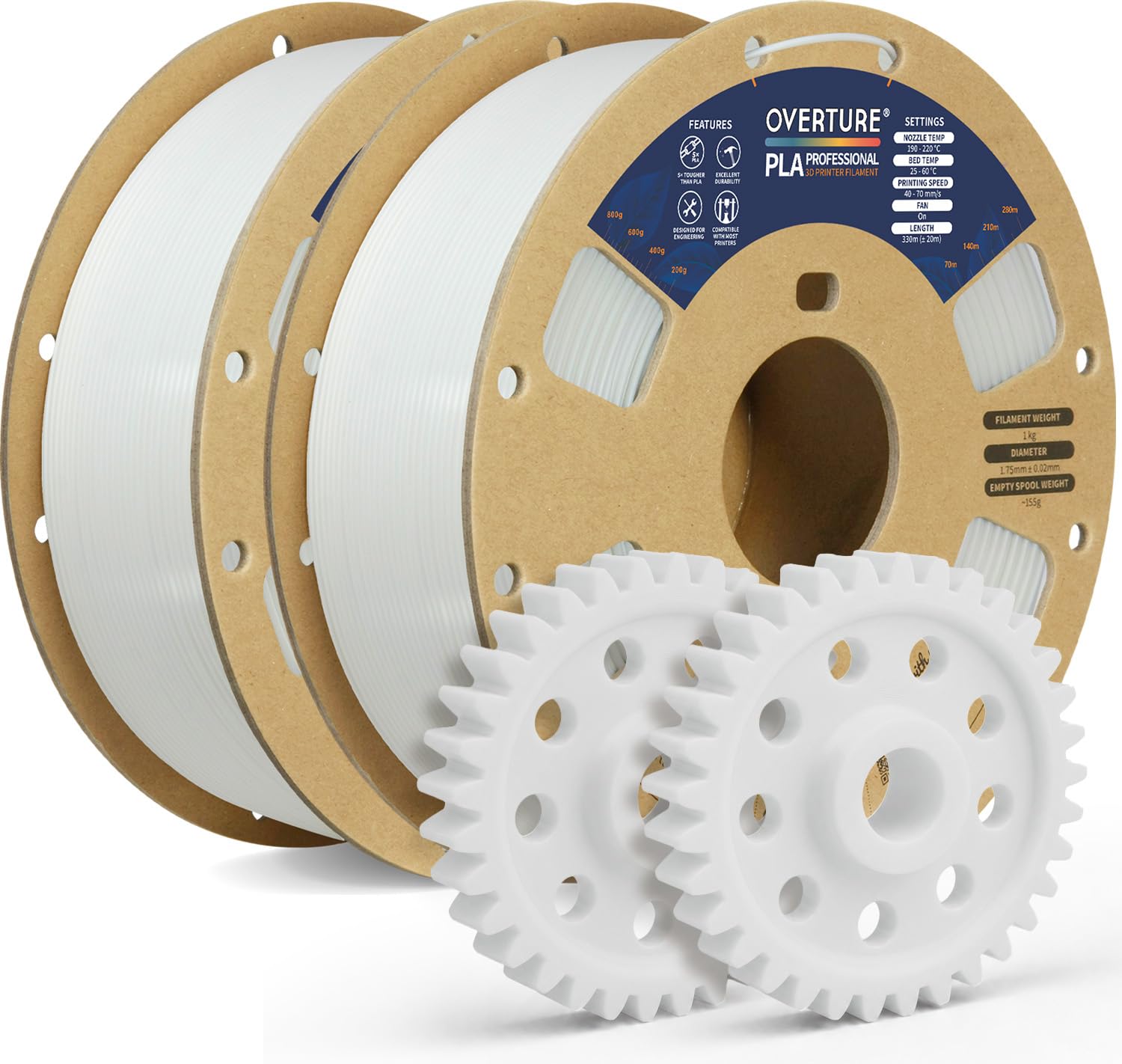 Overture PLA Plus 3D Printer Filament - 1kg Black -12
