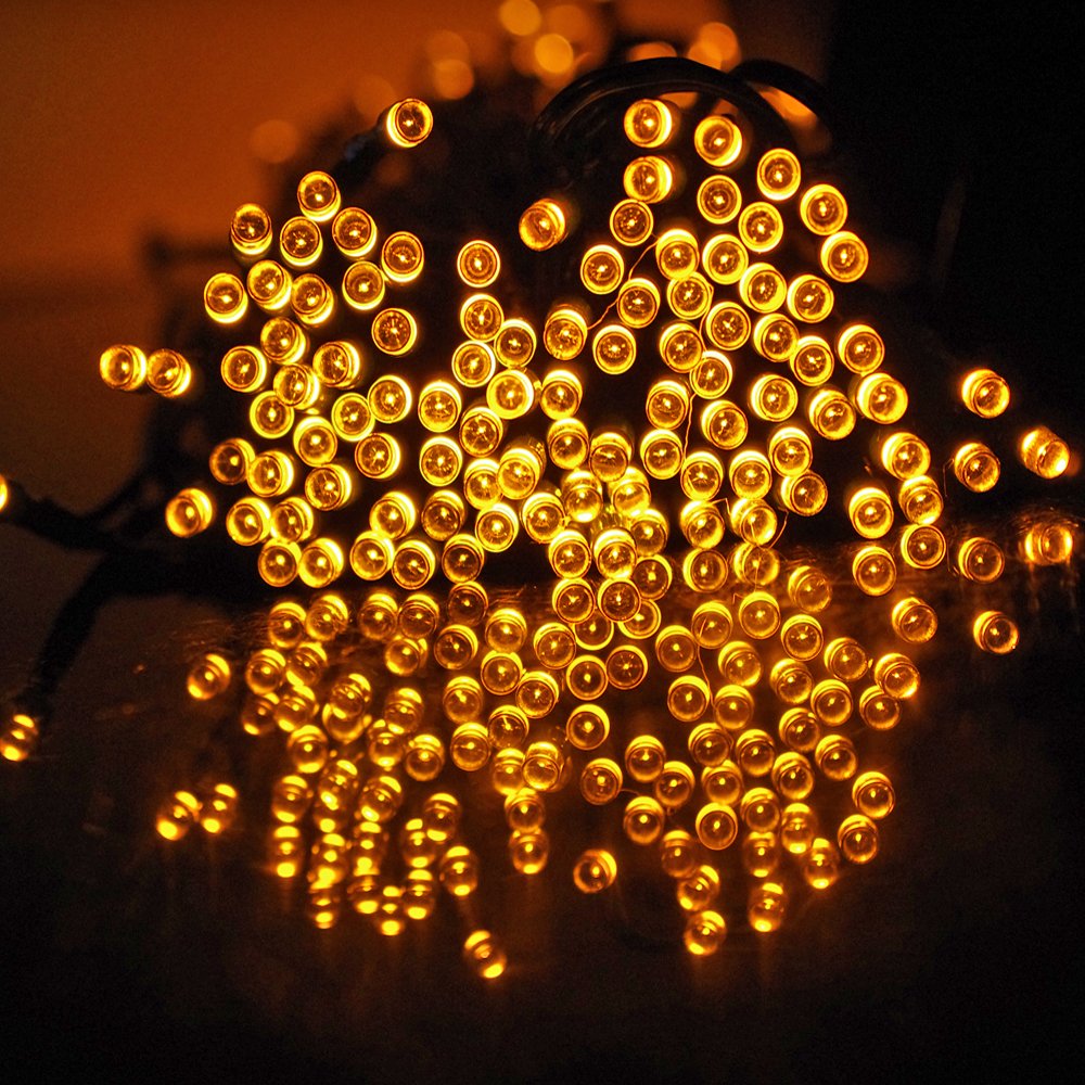 ZITRADES® Waterproof 55FT 100LED 3 Modes Yellow Solar Fairy String Lights for Outdoor, Gardens, Homes, Christmas Party