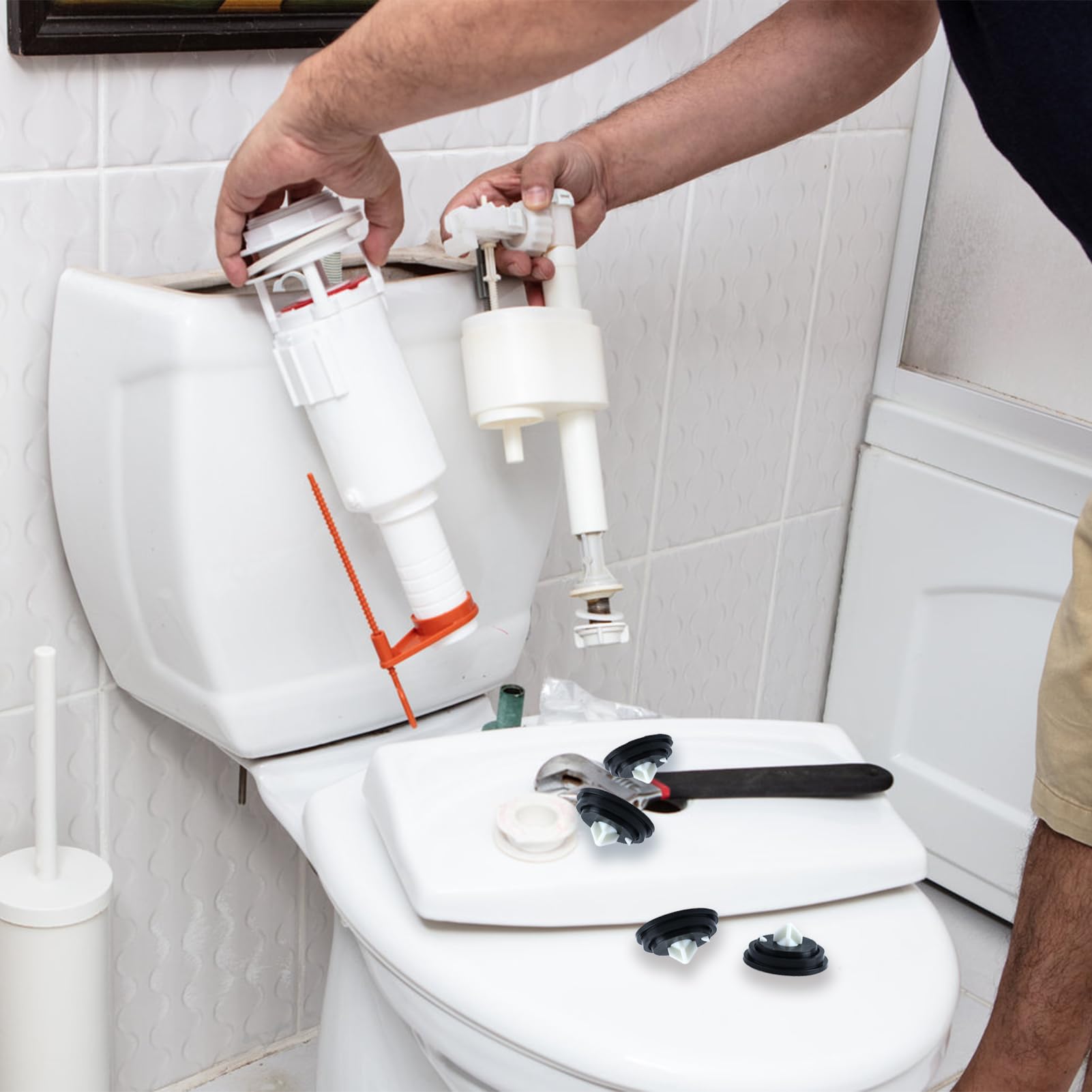 Bouton Chasse D'eau Wc 4 Pièces Joint Chasse D'eau WC, Membranes De Chasse D 'Eau WC, Rondelle Flotteur Chasse D'eau Wc