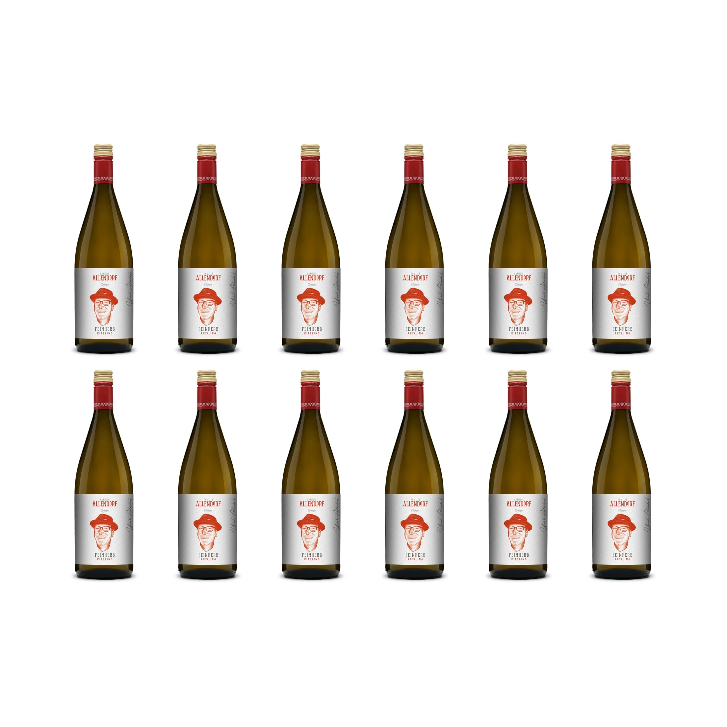Familie Allendorf Riesling Halbtrocken Weisswein Weiss Deutschland inkl. FeinWert E-Book (12 x 1 l)