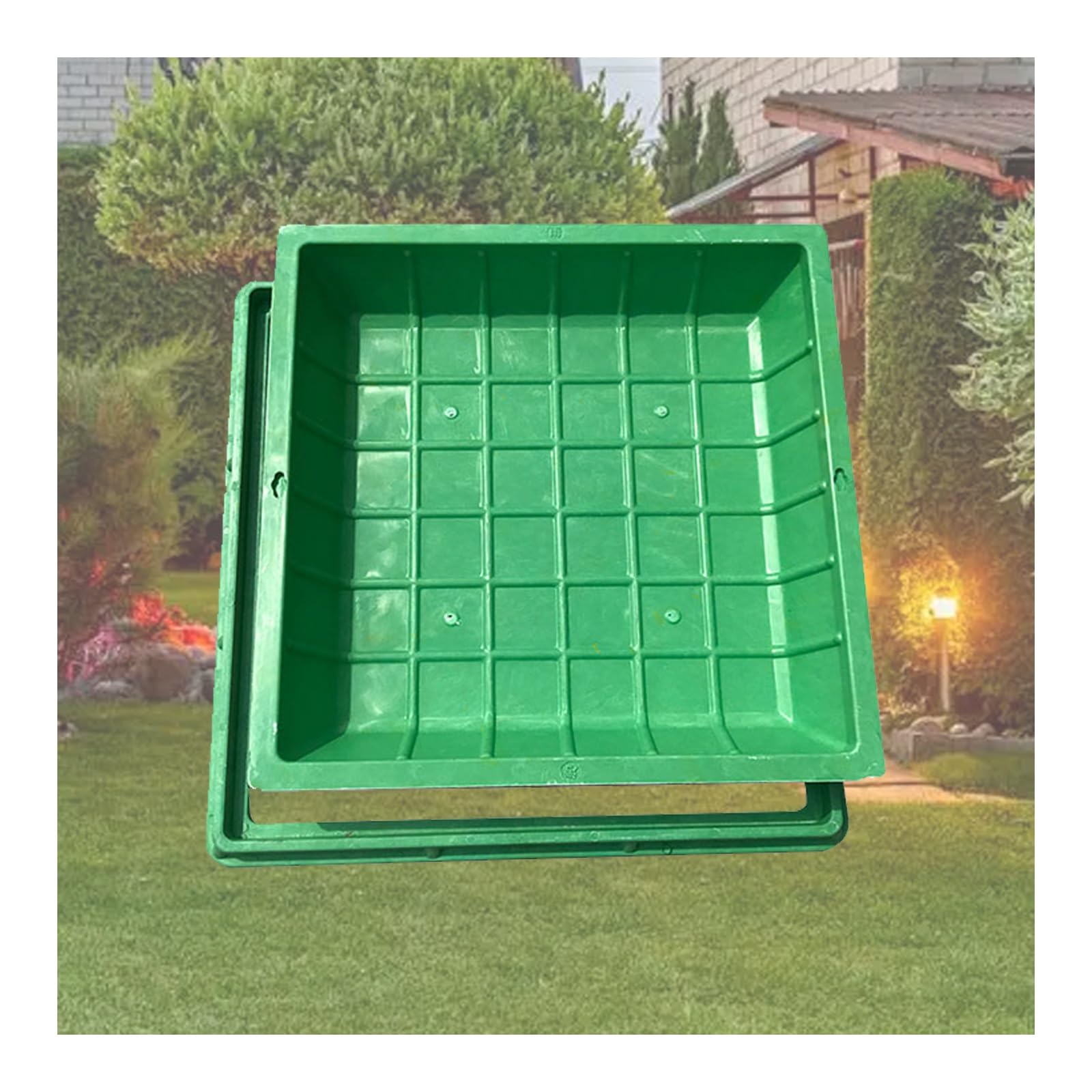 Gbrsxyip Recessed Round Manhole Cover For Grass Heavy-Duty Septic Tank Lid Invisible Outdoor Sewage Inspection Cover 300Kg Load Capacity Thickened Design (B80*80Cm/31.5 * 31.5In)