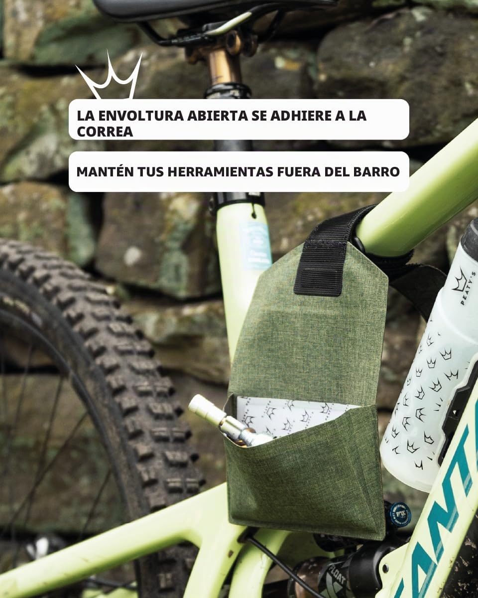 Peaty's Holdfast Bolsa Portaherramientas para Bicicleta - Impermeable con Sistema Antideslizante y Bolsillo con Cremallera, Organizador Reflectante para Herramientas de Ciclismo sin Mochila - Negro