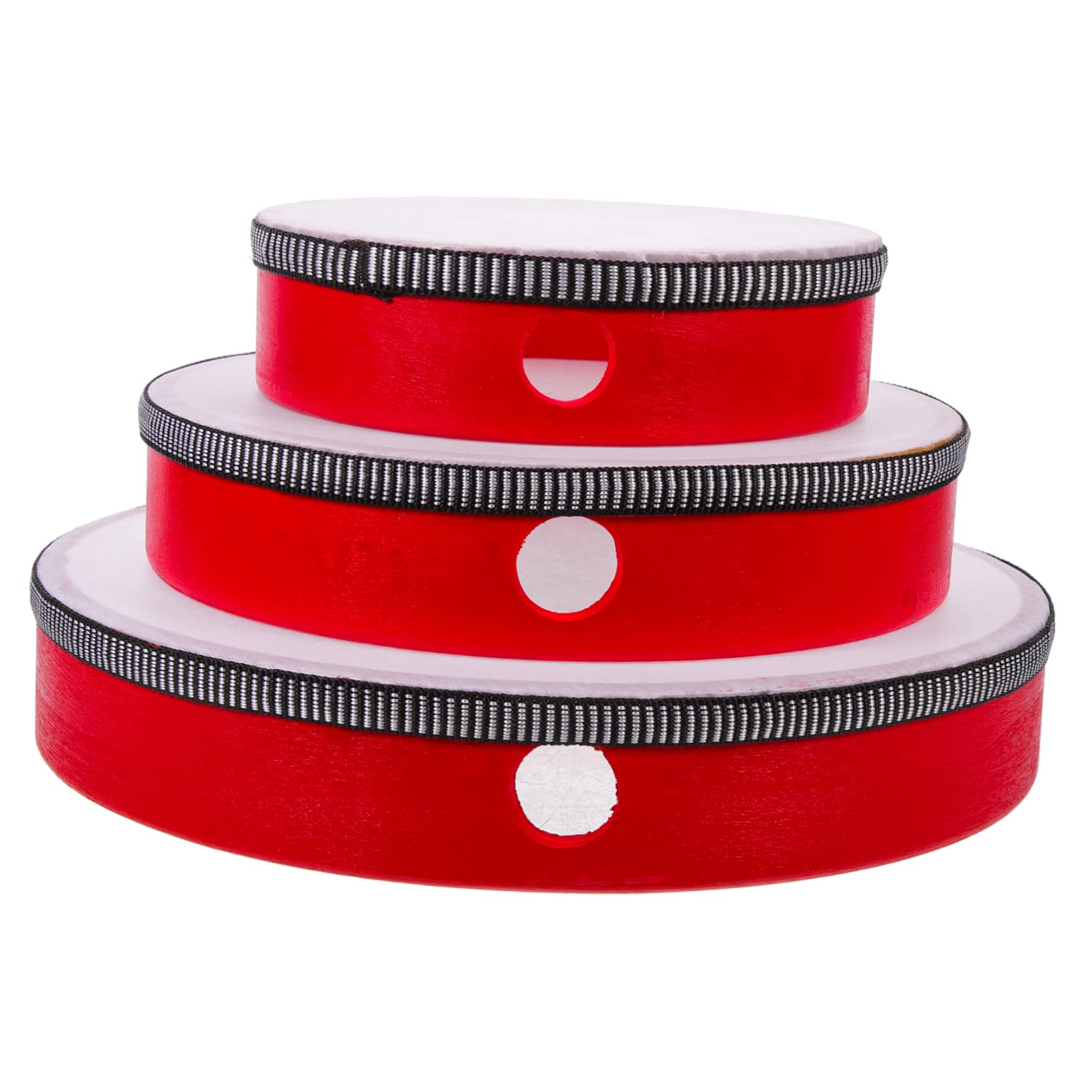 HANABASS 3pcs Tambourine Handheld Percussion Instruments for Adults Drum Bells for Parties Music Lessons and Creative Play