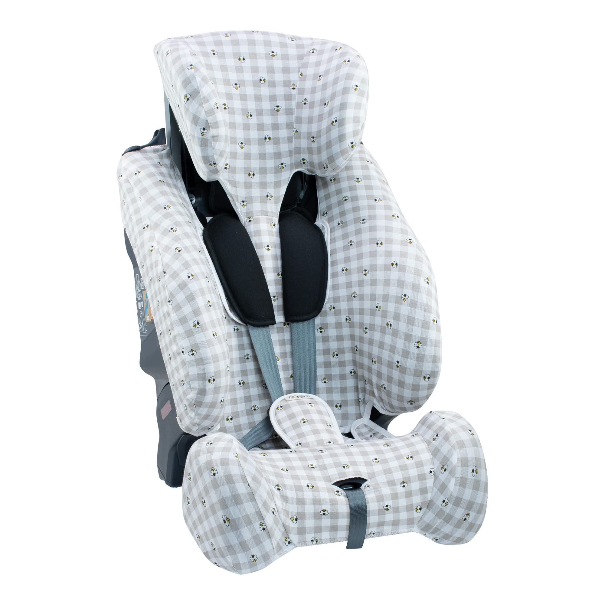 JYOKO Kids Autositzbezug aus Baumwolle kompatibel mit Klippan Century und Opti 129, Kindersitzbezug für Baby Autositz, Picnic Vichy