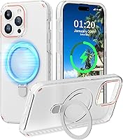 Vista 14 de Funda magnética diseñada para iPhone 14 Pro Max con soporte, compatible con MagSafe, funda para iPhone 14 Pro Max, funda de teléfono de doble capa