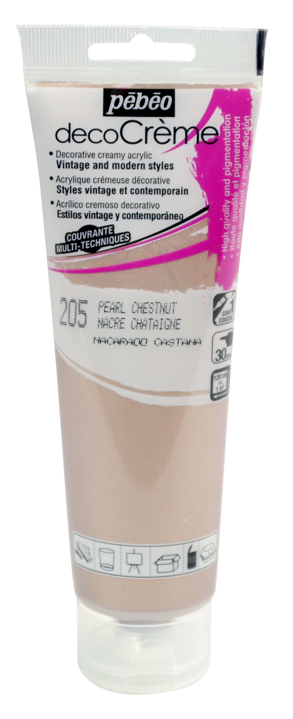 PEBEO 89205 120ml DecoCreme, Acrylic, Pearl Chestnut, 14 x 4.5 x 6.5 cm