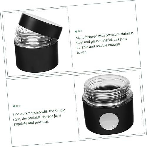 Miniatura 8 de Housoutil Tarro de almacenamiento multifunción Tarro de café de té recipiente de vidrio portátil de acero inoxidable recipiente de vidrio sellado