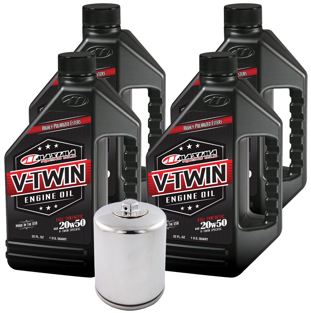 MaxHiflo VTEOCK15 Full Synthetic Engine Oil Change Kit for Harley Davidson Twin Cam V-Twin