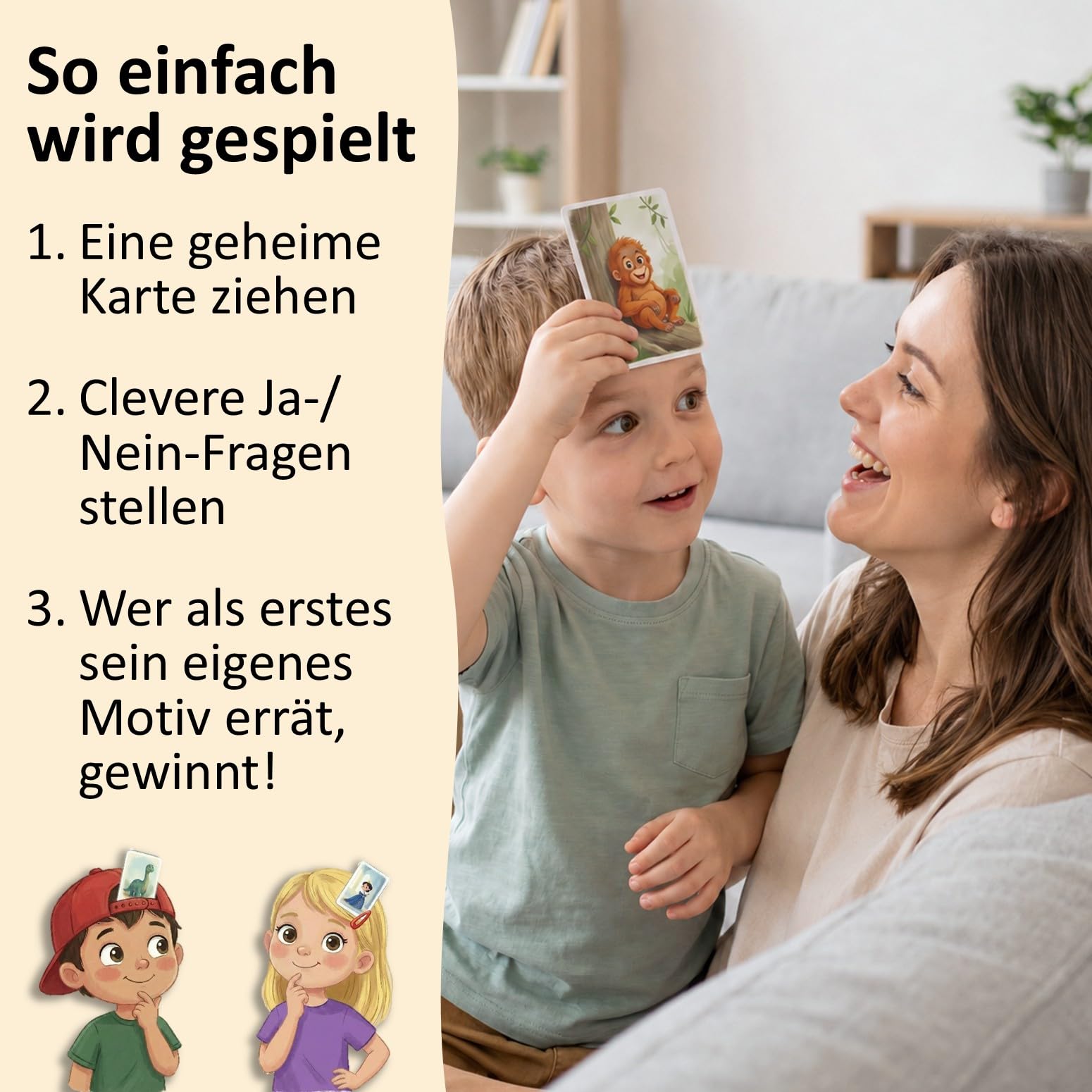GLÜCKSWOLKE - Wer Bin ich? Spiel für Kinder I Lustiges Ratespiel für zuhause & unterwegs I Spiele ab 5, 6, 7, 8, 9 Jahre I Spielzeug, Kinderspiele, Reisespiele I Geschenk für Mädchen & Jungen