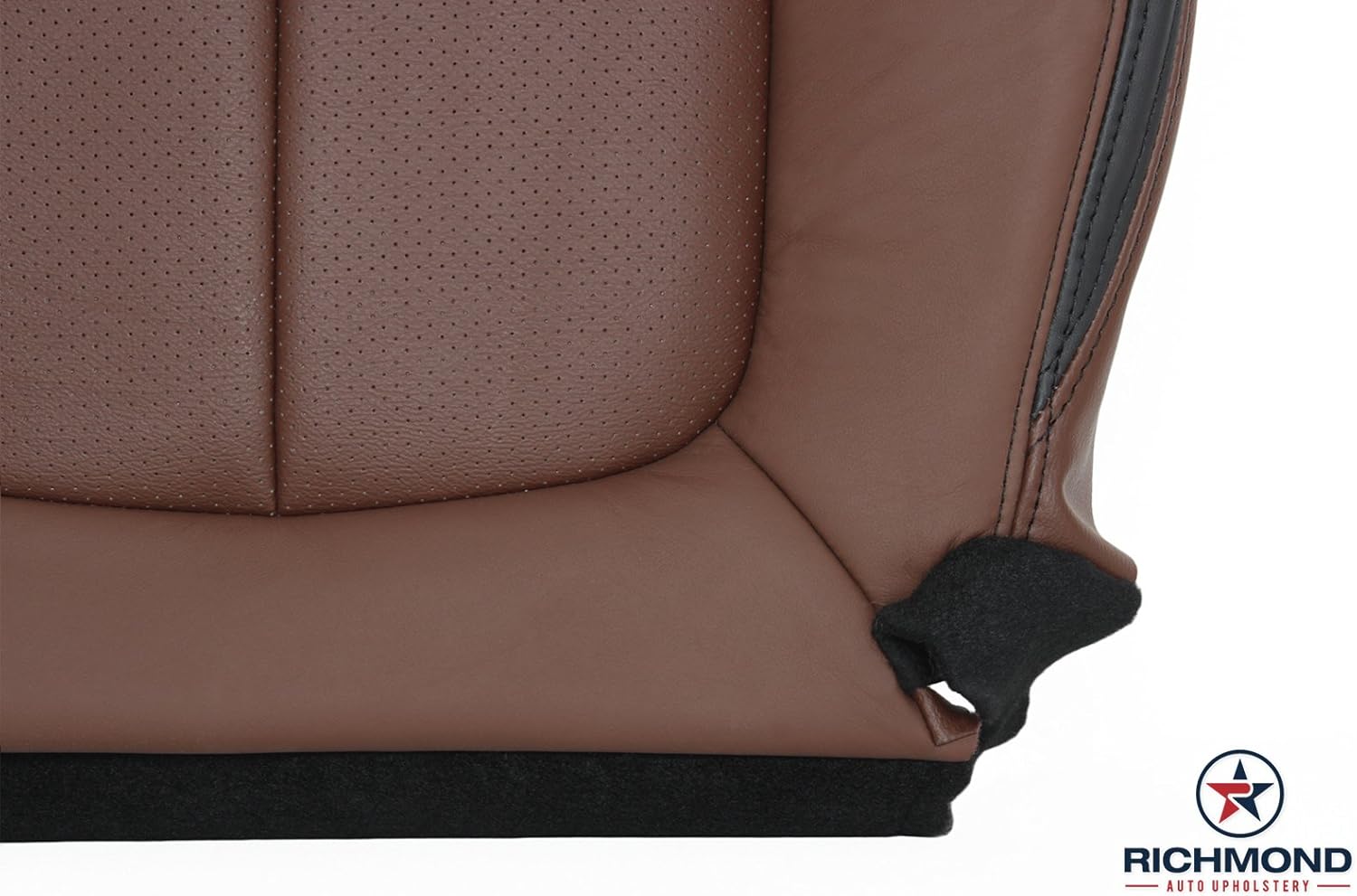 Richmond Auto Upholstery - Driver Side Bottom Compatible with 2013-2014 Ford F150 Platinum, Replacement Leather Seat Cover, Pecan Brown