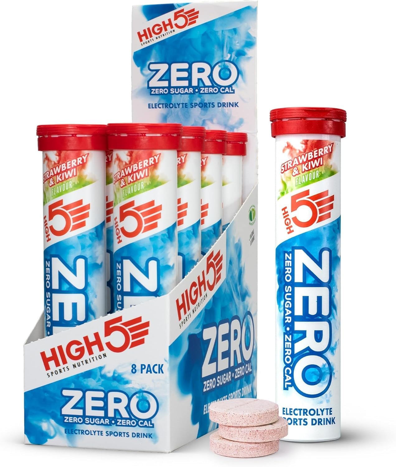HIGH5 Zero Electrolyte Tablets for Hydration, Strawberry & Kiwi,160 Tablets