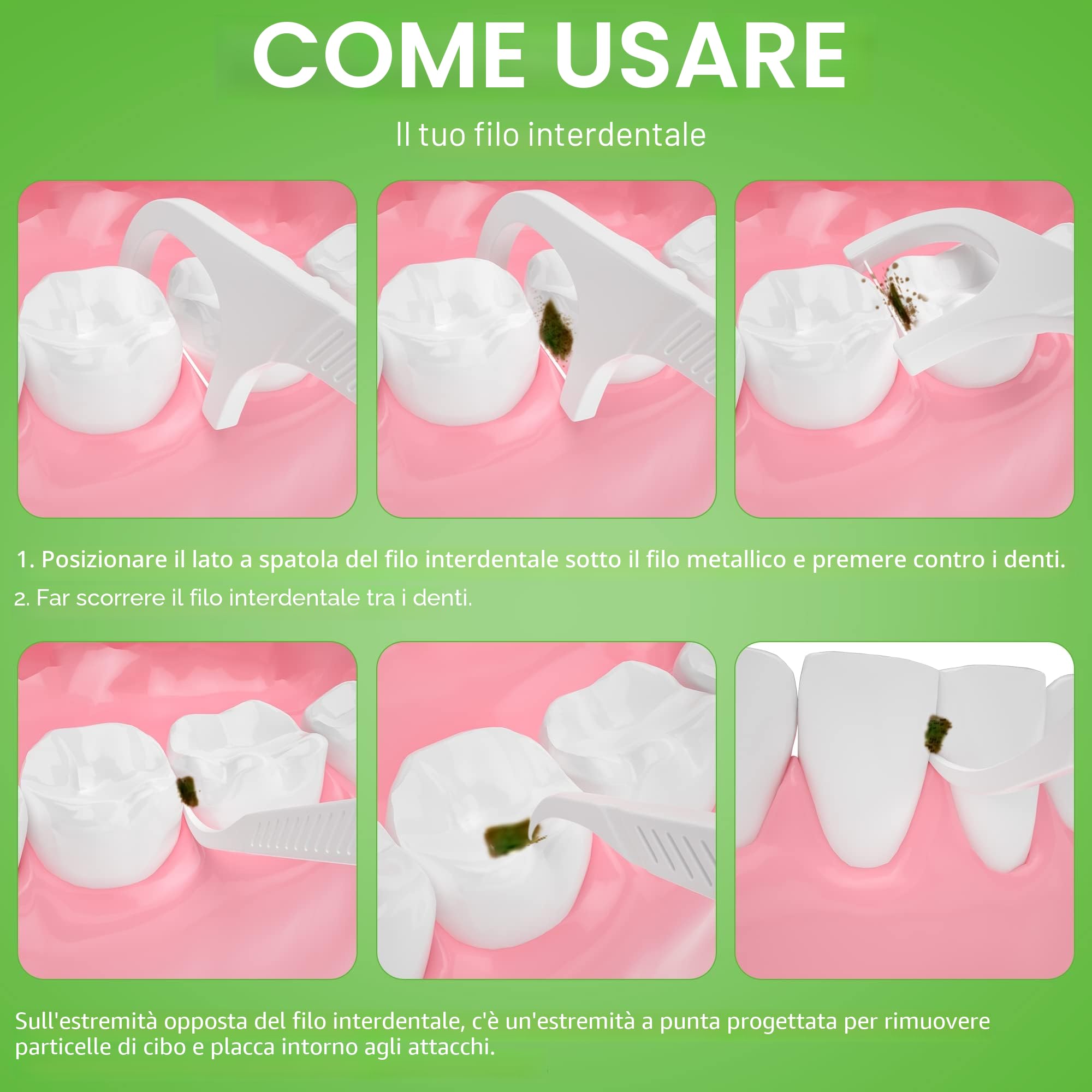 200 Archetti Filo Interdentale Forcella, triplo pulito, facile e semplice da usare, funziona senza intoppi su denti stretti, perfetto per casa e emergenze, mantiene la bocca fresca e pulita