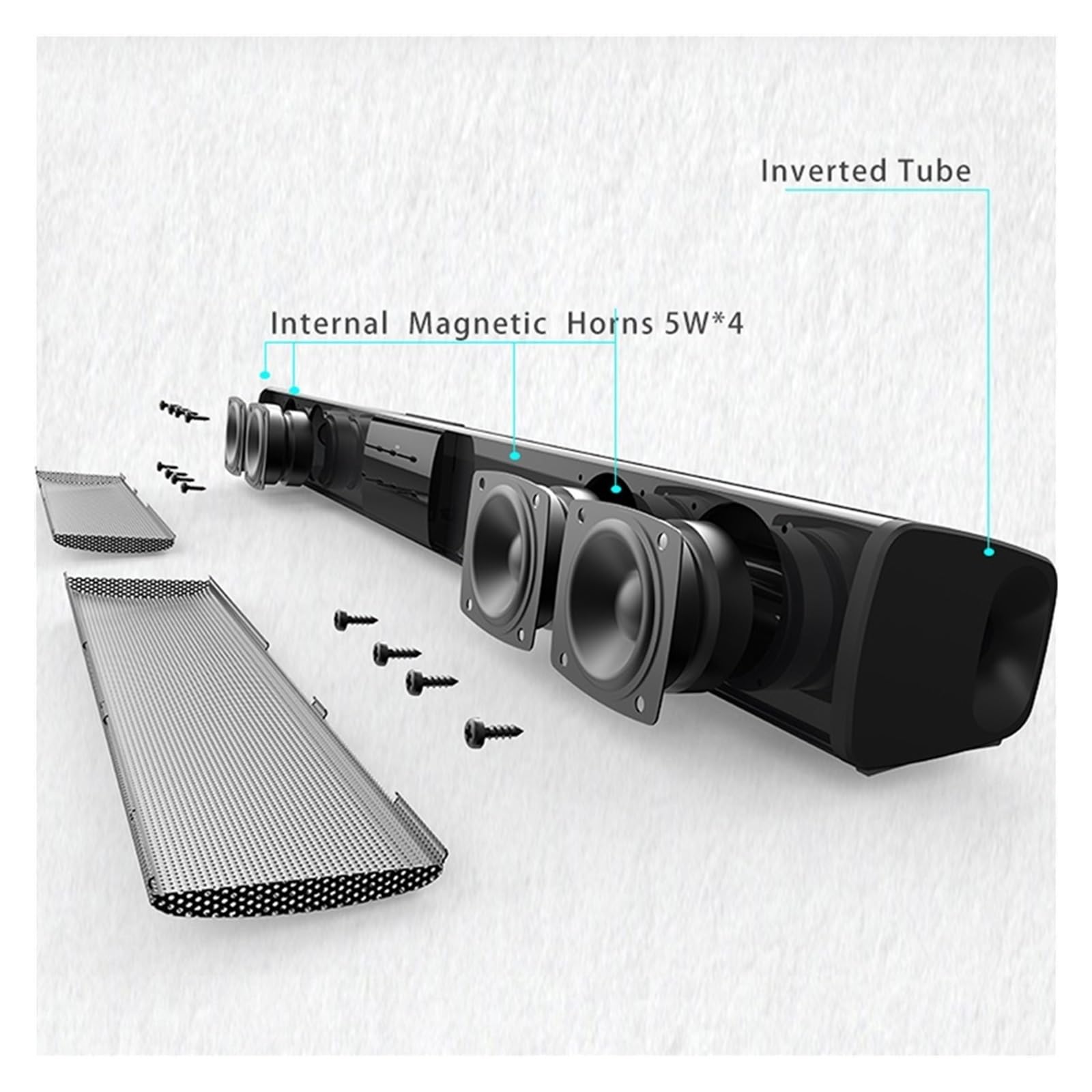 Głośnik Soundbar O Mocy 40 W Z Bezprzewodowym Bluetooth 5.0, Dźwięk Przestrzenny Hi-Fi 3D, Obsługa Telewizora, Kina Domowego, Pilotem Wszechstronne MożLiwośCi PodłąCzenia(BS-28B)