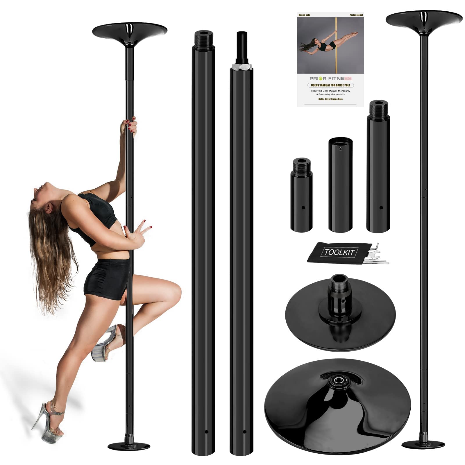 PRIOR FITNESS Barre de Pole Dance 45 mm certifiée CE pour la Maison