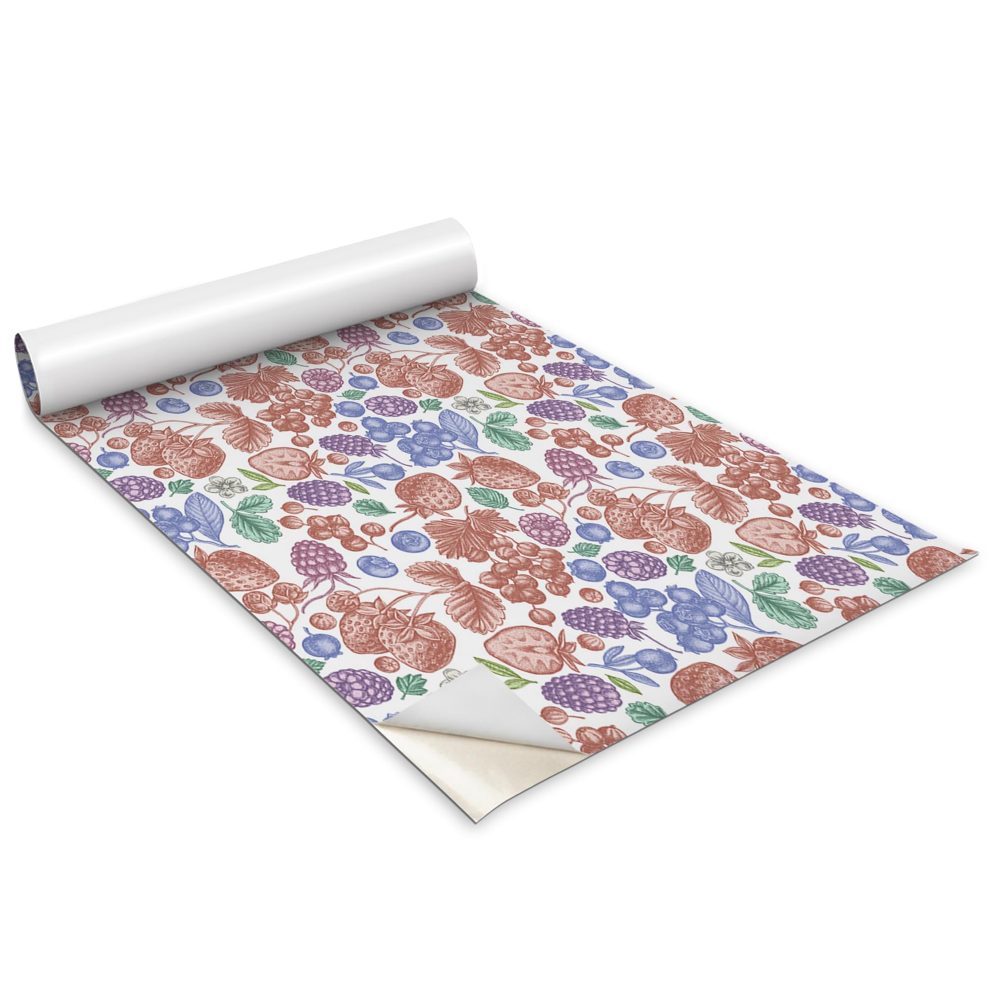 Papier Peint Cuisine Wallfluent Rouleau Adhésif Étanche Motif Fruits Colorés