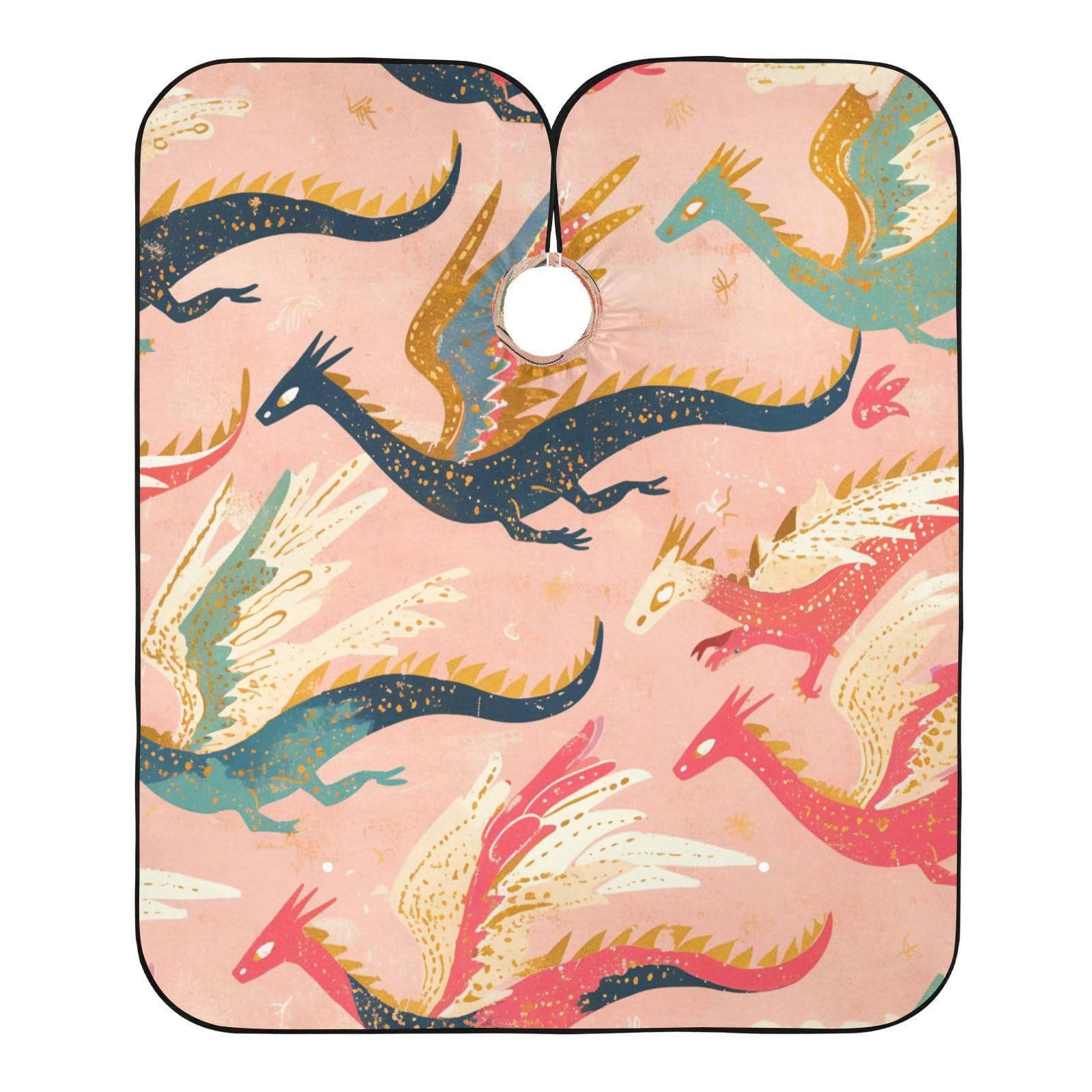 Kigai Colorful Dragons Hair Cutting Cape for Men & Women Waterproof Barber Cape Professional Hairdressing Salon Styling Apron with Adjustable Closure Snap