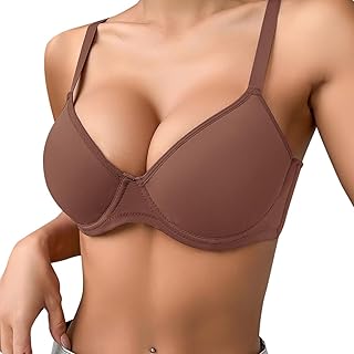 2025 - Sujetador push-up delgado de color sólido cómodo y transpirable para mujer con aros, camiseta de tres filas