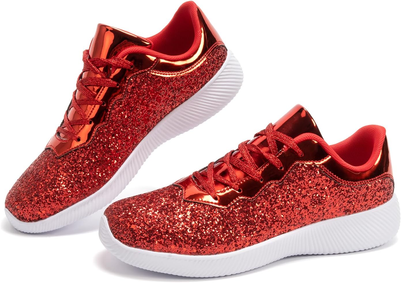 Women's Glitter Sneakers Shoes Lightweight Tennis Shoes Metallic Sequin Walking Shoes - Image 4