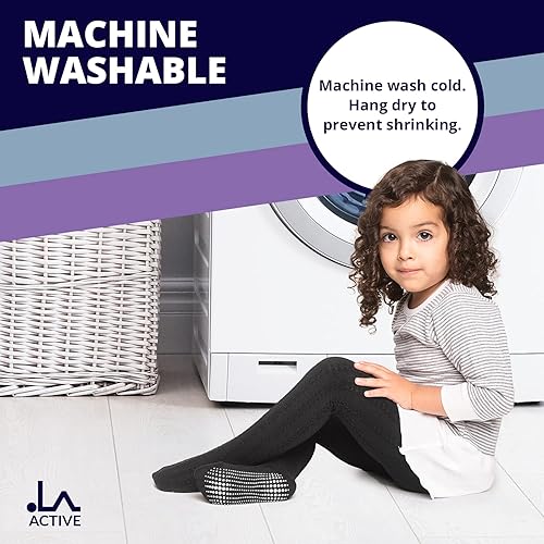 Miniatura 6 de LA ACTIVE Medias de invierno para bebé, acogedoras y cálidas, de punto trenzado, con agarre antideslizante, para bebés, recién nacidos