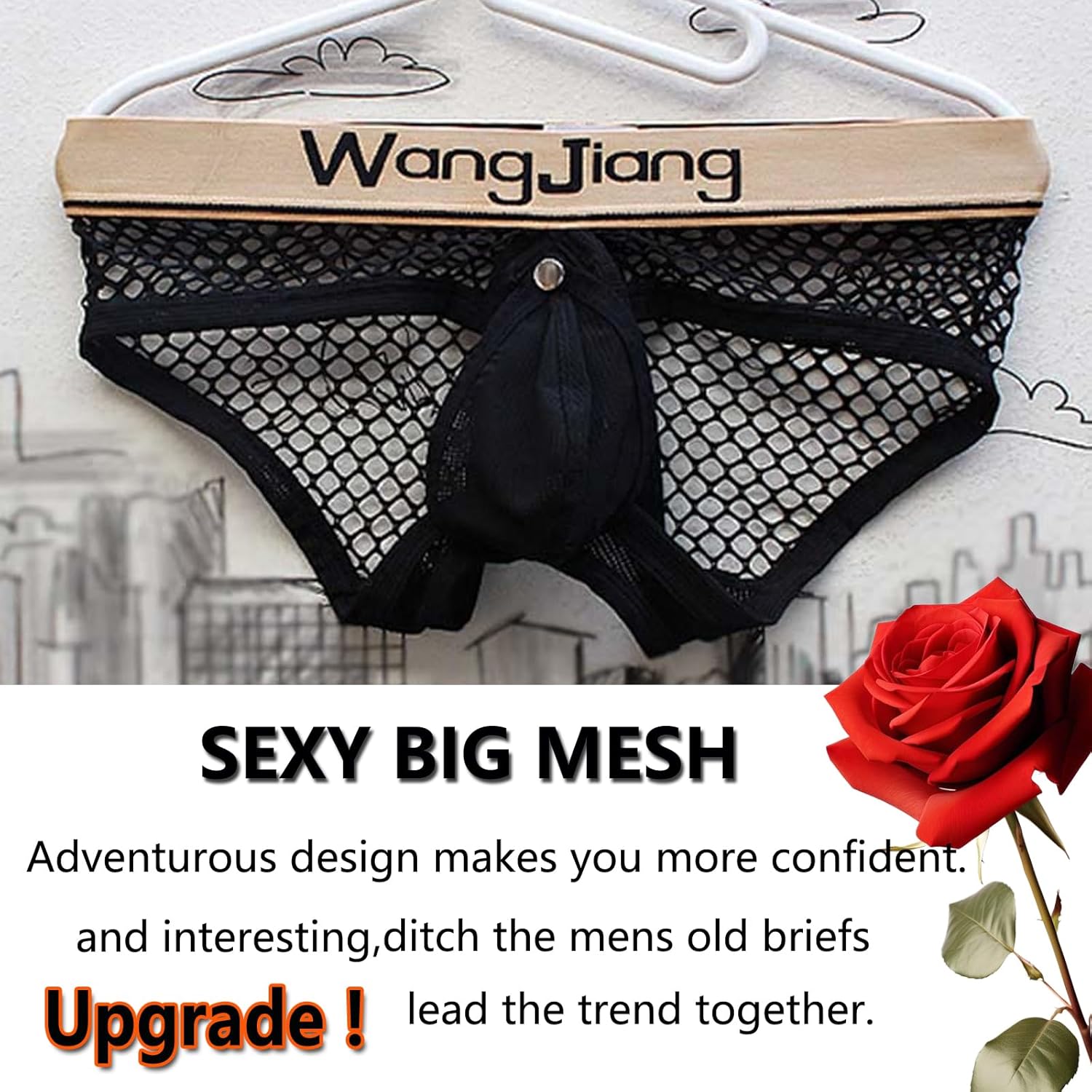 Men's Jockstrap Underwear Breathable Mesh Adjustable Underwears with Removeable Pouch Bikini Briefs - Image 3